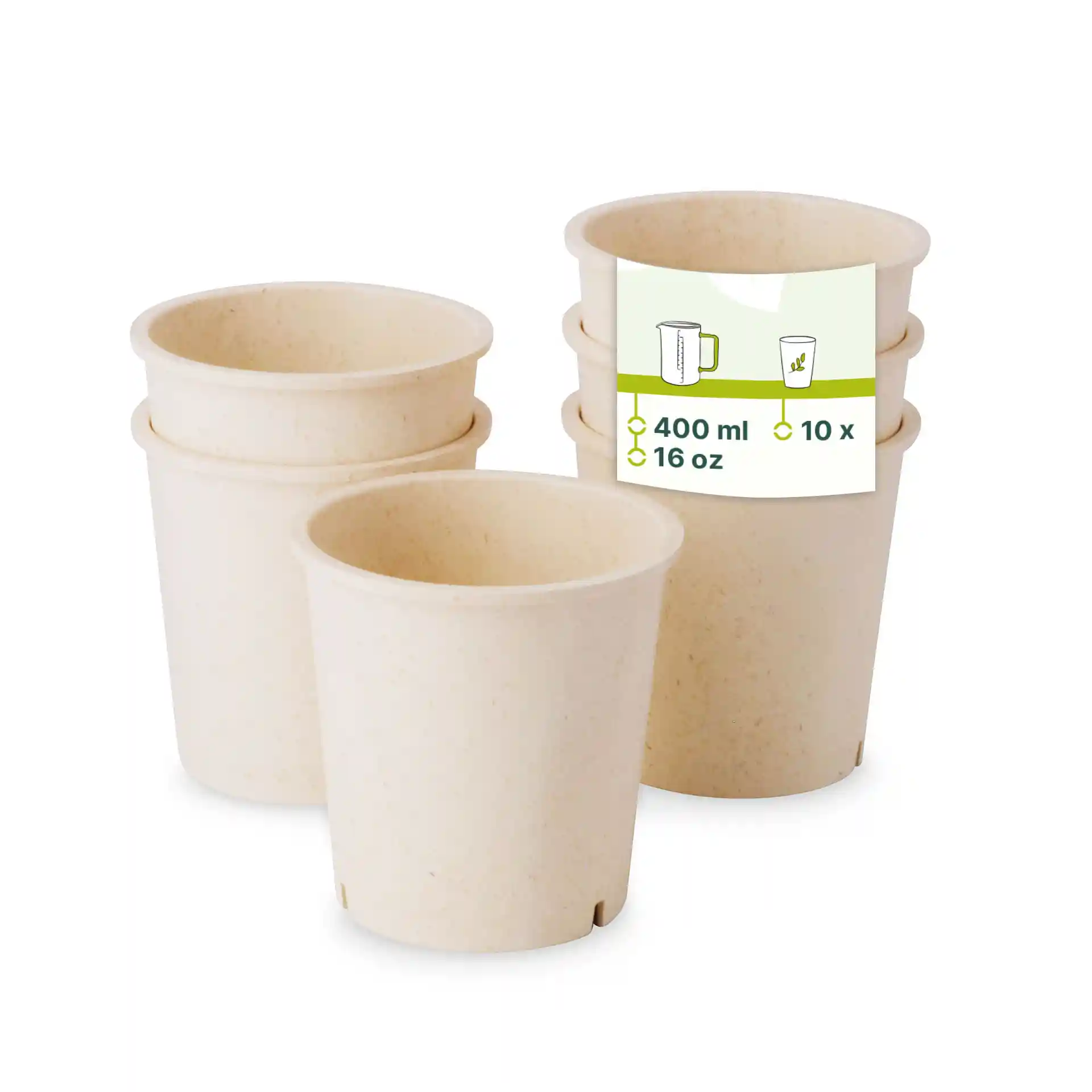 Mehrweg-Becher "merways Cup" 400 ml, Ø 95 mm, Cashew / creme-weiss