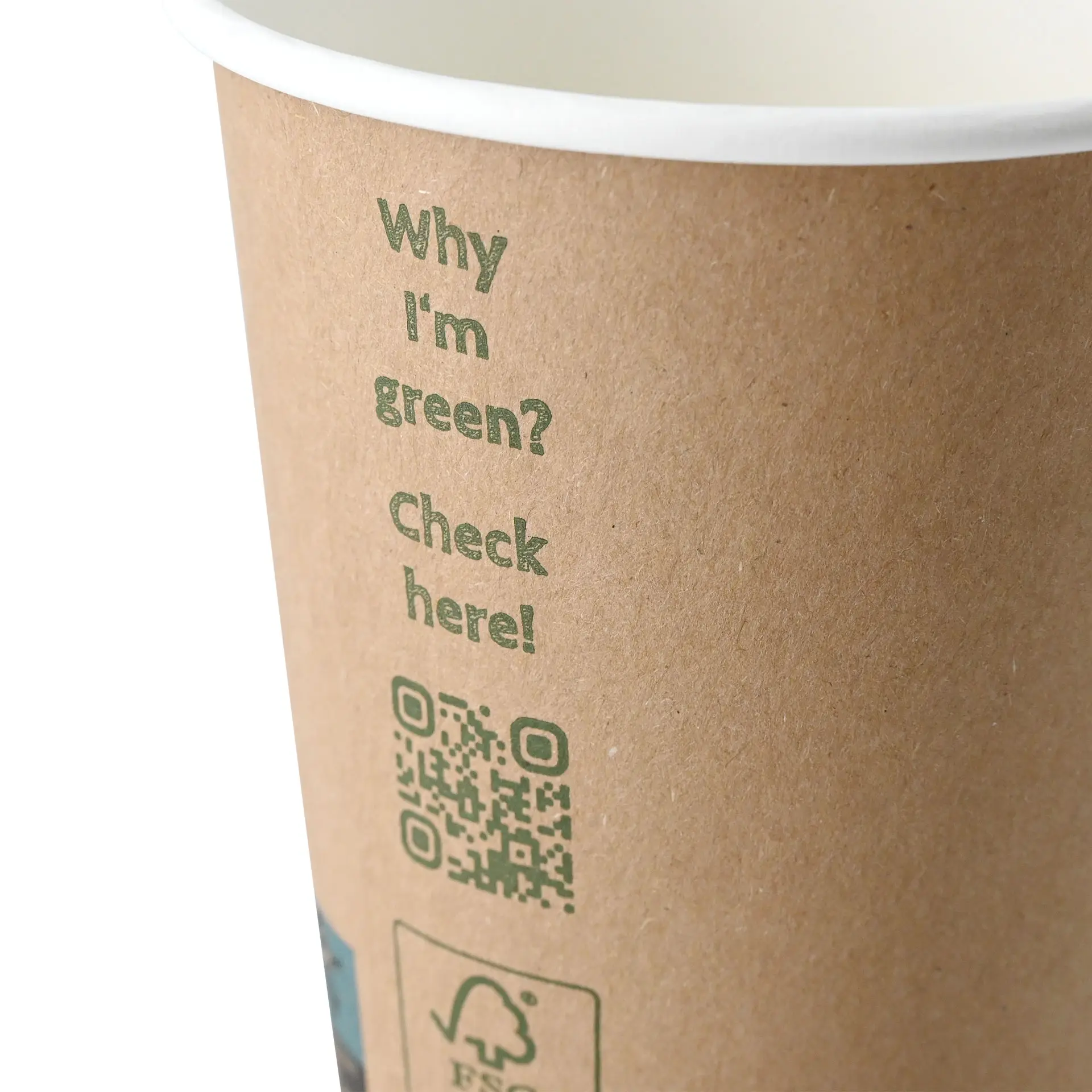 Kaffee to go Becher, 300 ml / 12 oz, Ø 90 mm, doppelwandig, braun / innen weiss, PLA-beschichtet