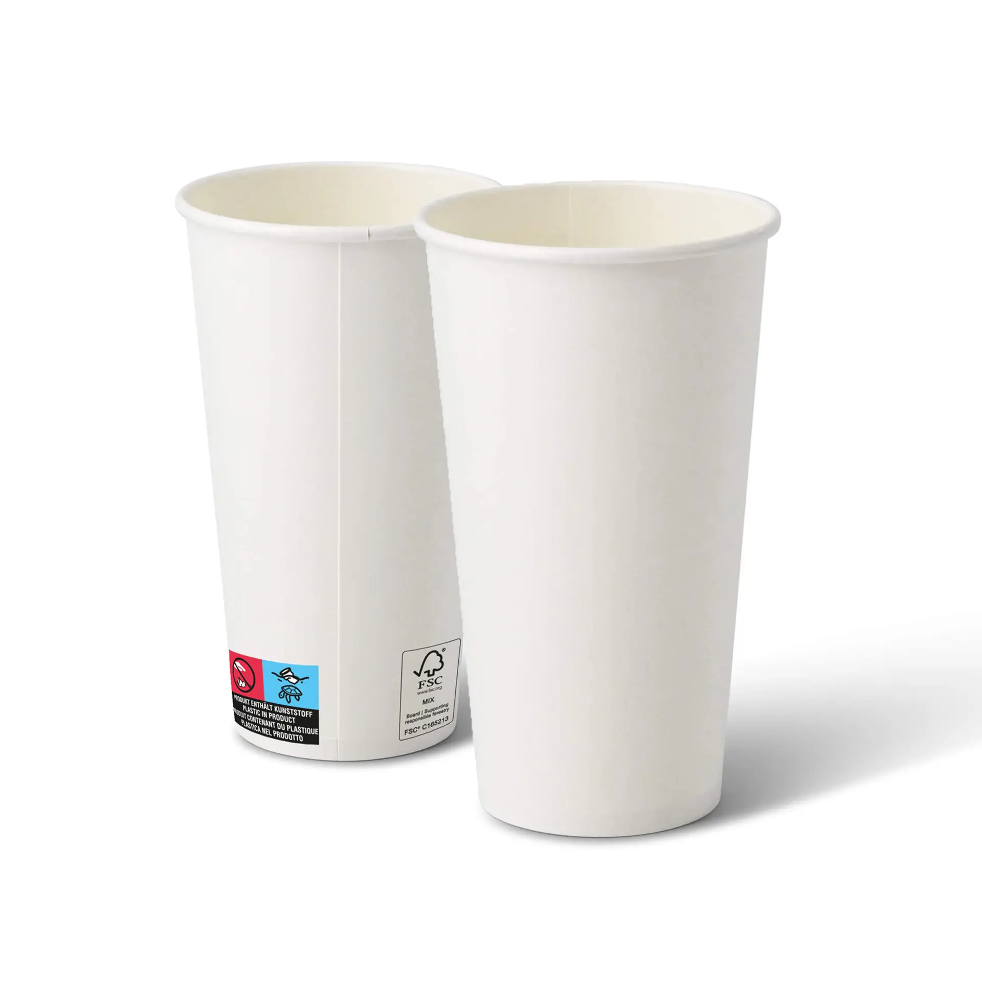 Pappbecher (beschichtet) 500 ml / 20 oz, Ø 90 mm, weiss