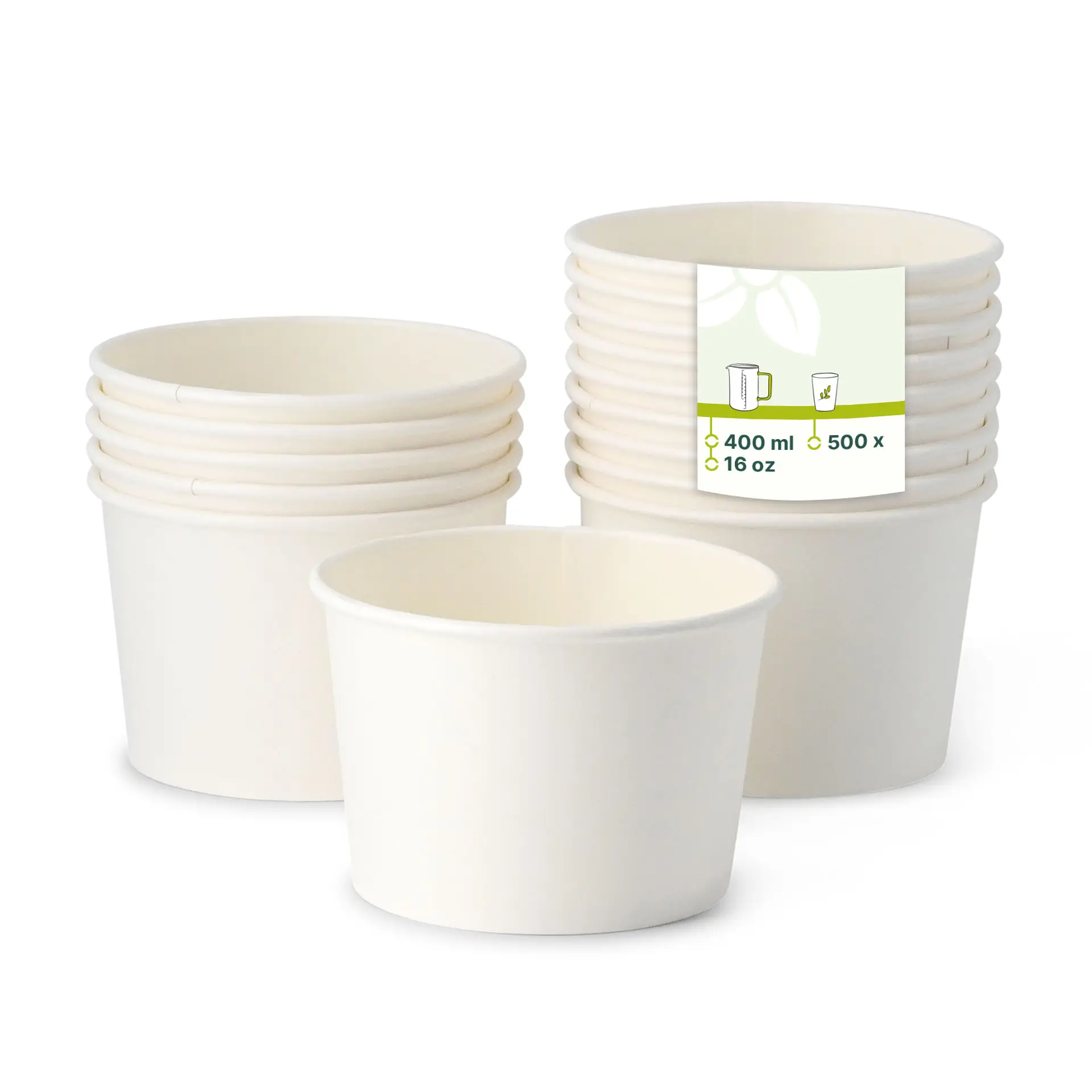 Karton-Universal-Becher (bio-beschichtet) 400 ml / 16 oz, Ø 115 mm, weiss