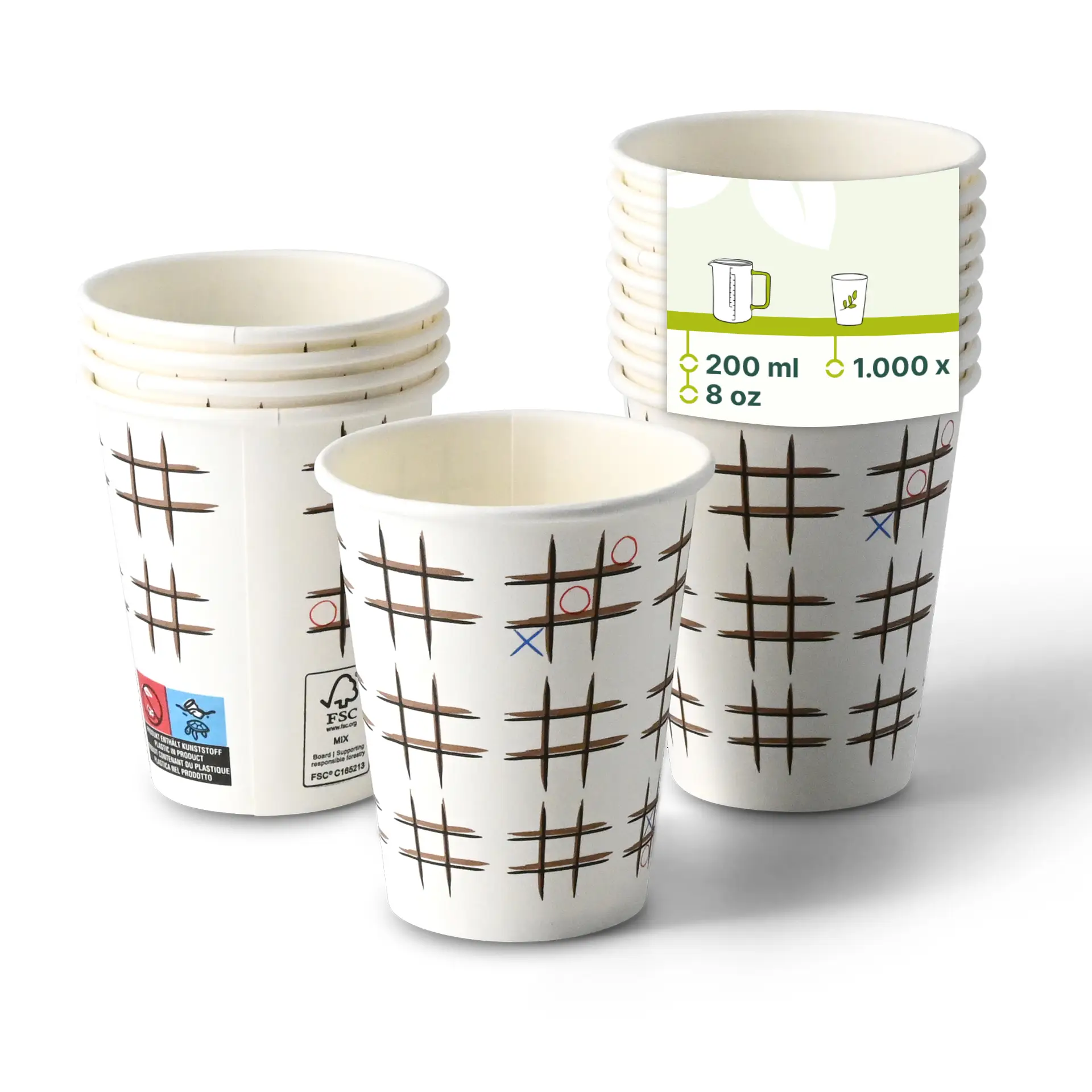 con10030-01-0-pappbecher-bedruckt-tic-tac-toe-beschichtet-200-ml-8-oz-80-mm-weiss