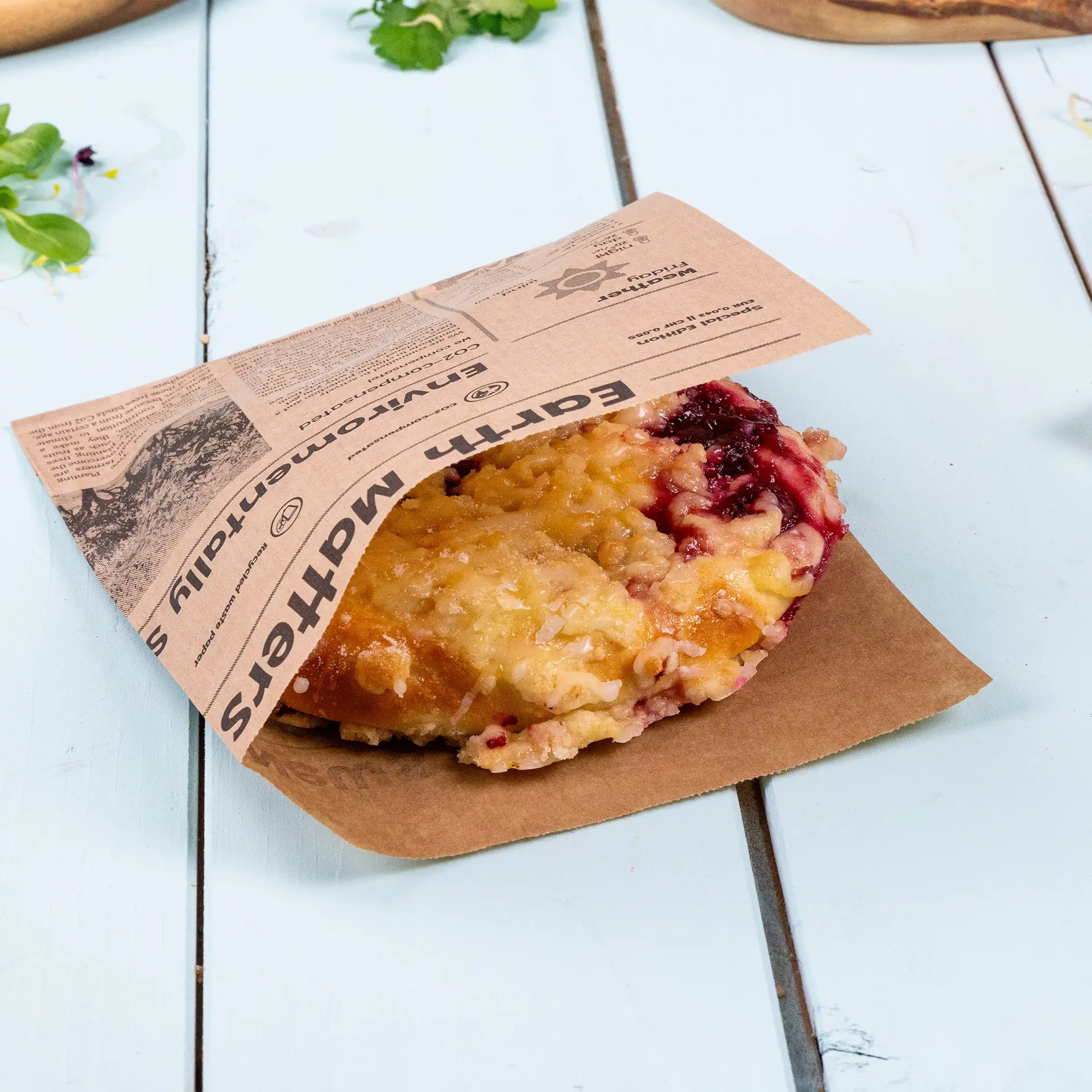 Burgertaschen aus Papier 16 x 16 cm, Zeitungsoptik, braun Burgertaschen aus Papier 16 x 16 cm, Zeitungsoptik, braun