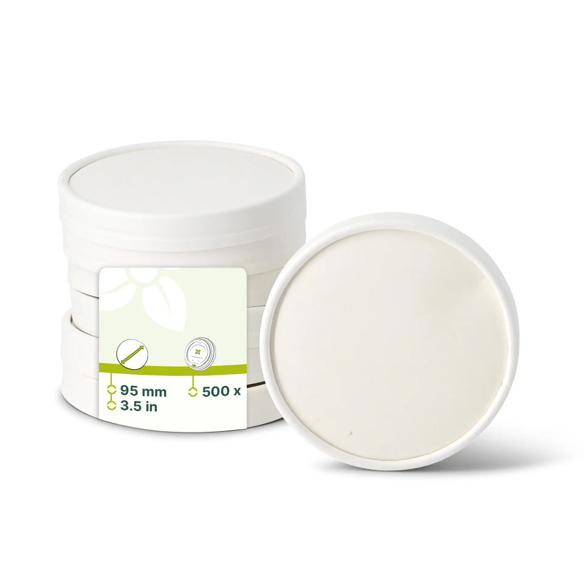 Couvercle en carton blanc pour pot premium, Ø 95 mm dfc06740-deckel-aus-karton-95-mm-weiss