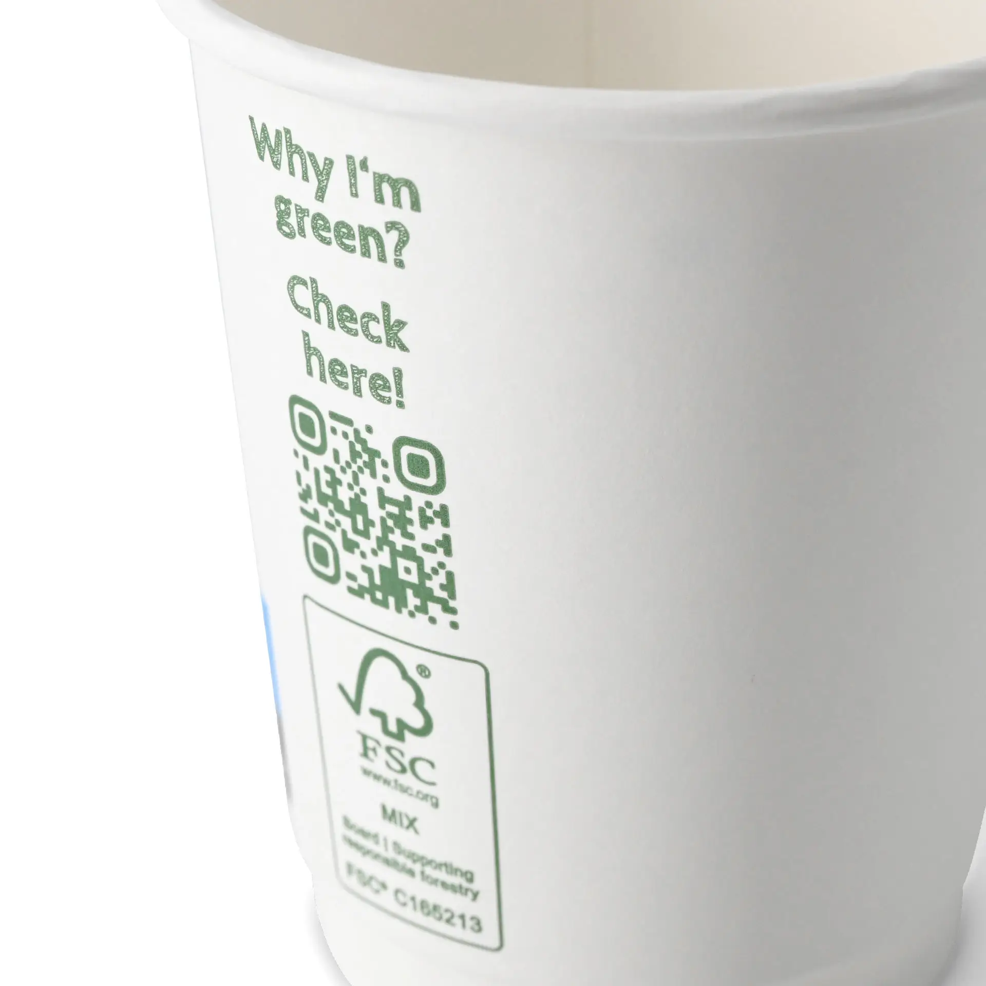 Kaffee to go Becher, 200 ml / 8 oz, Ø 80 mm, doppelwandig, weiss, PLA-beschichtet