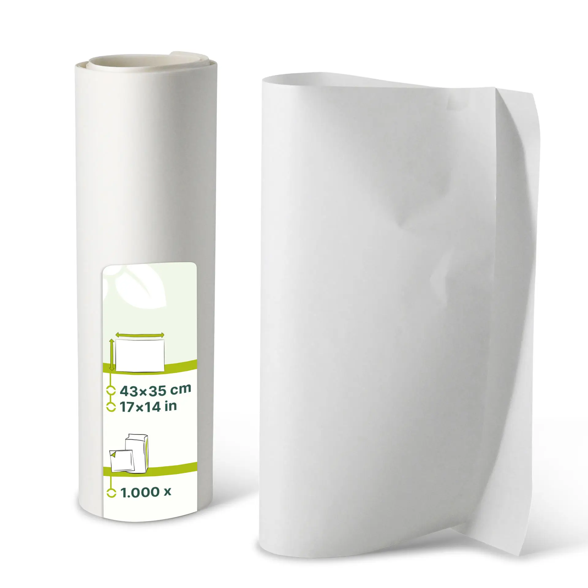 Papier alimentaire ingraissable blanc, 43 x 35 cm