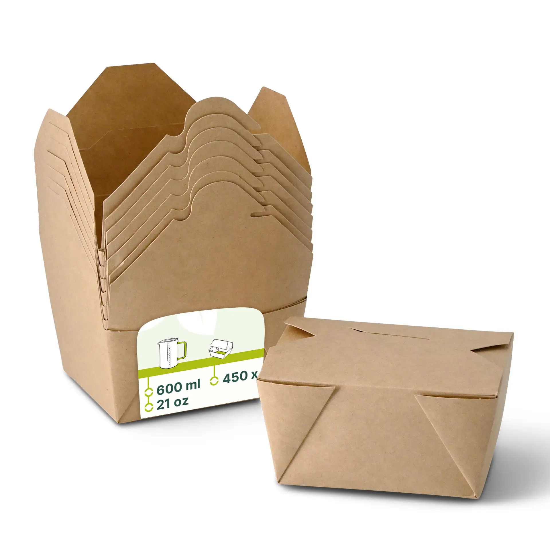 Take-away Boxen (beschichtet) 600 ml, braun