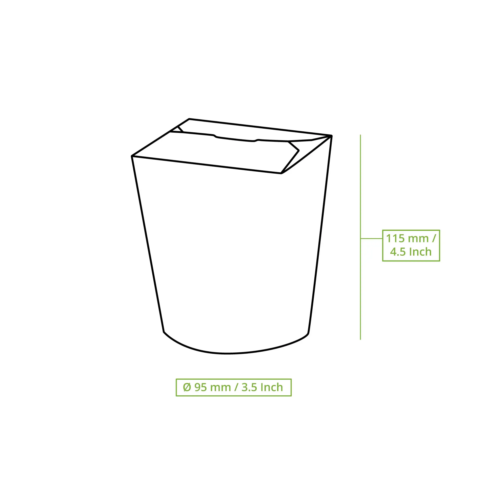 Nudelboxen / Asiaboxen aus Karton (bio-beschichtet) 800 ml, braun