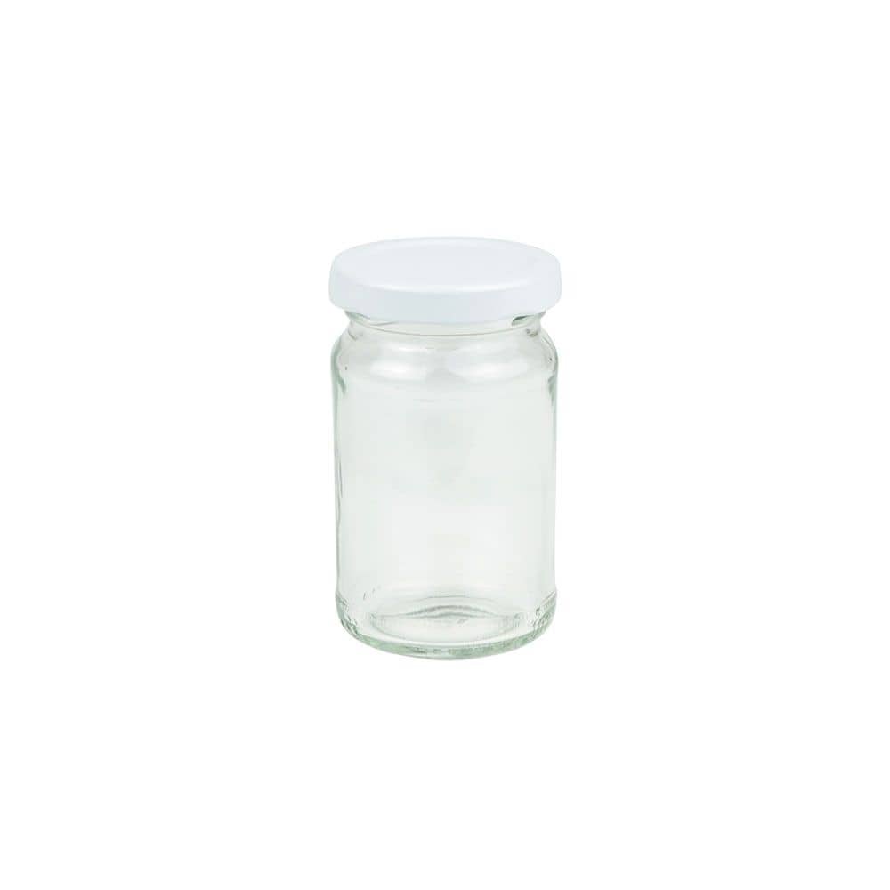 Twist-Off-Gläser 100 ml, klar, Deckel weiß
