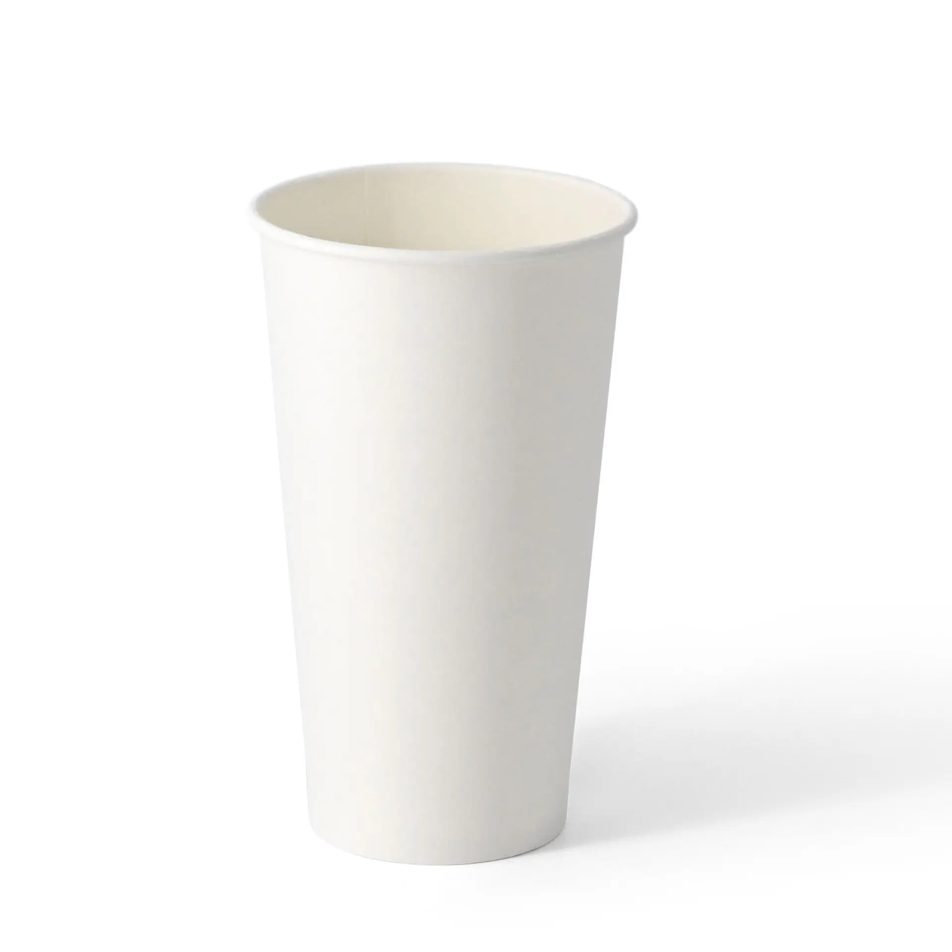 Weißer Einwand-Papierbecher, 500 ml, PLA-beschichtet, geeignet für heiße und kalte Getränke.