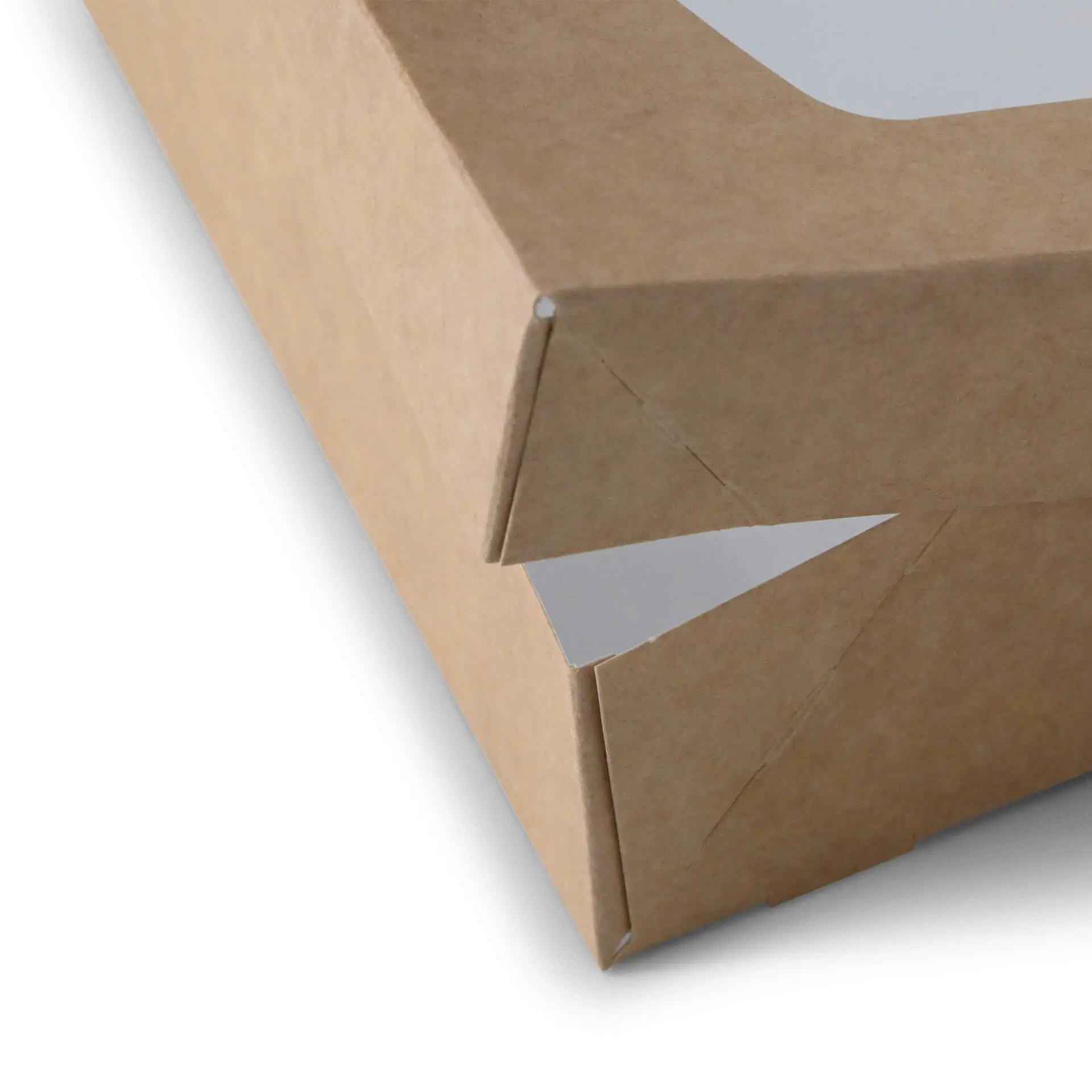 Faltschachteln mit Sichtfenster 20 x 12 x 4 cm, 900 ml, Zellulose-Fenster, aussen braun, innen weiss