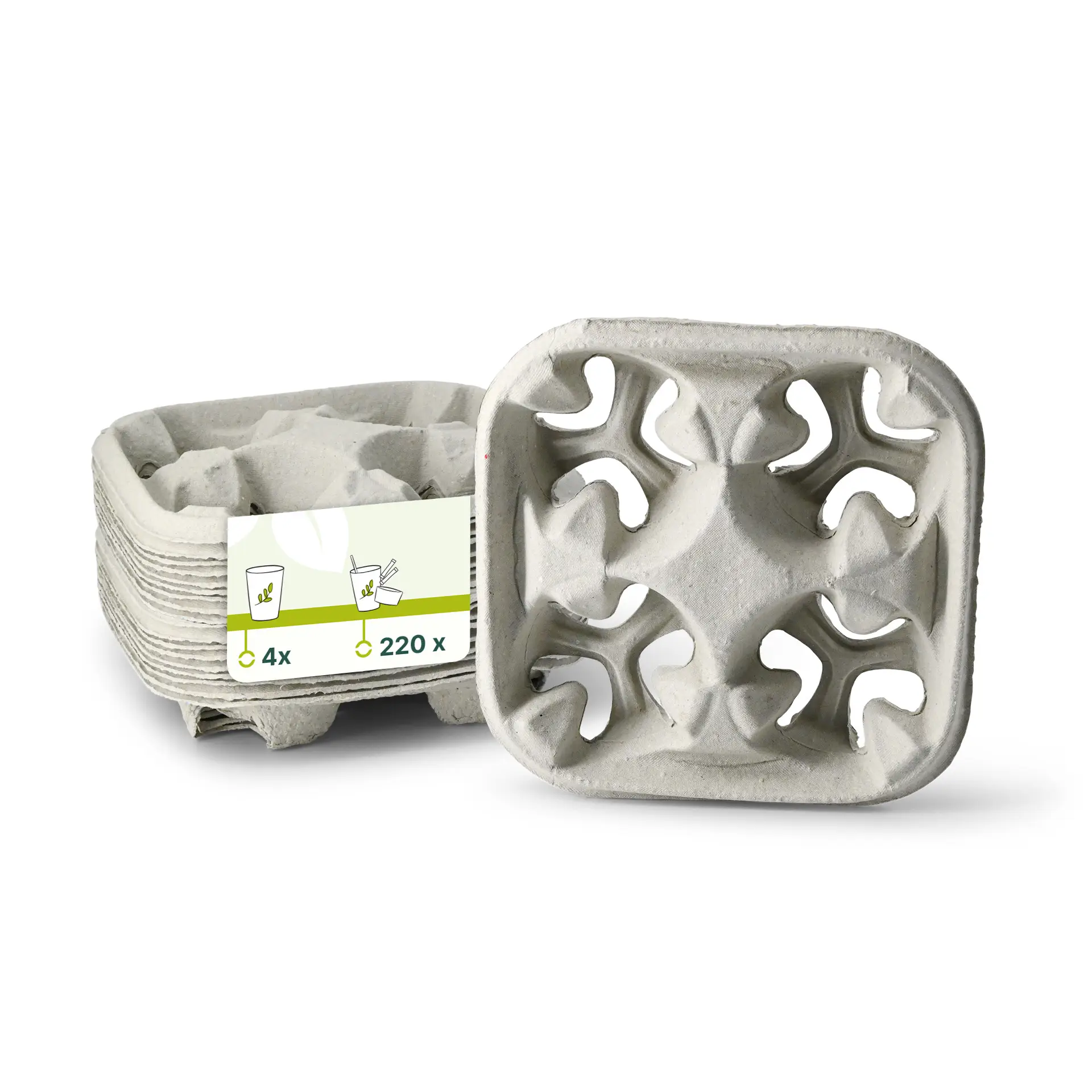 Becherträger (4er) aus Pappe, braun Becherträger (4er) aus Pappe, braun
