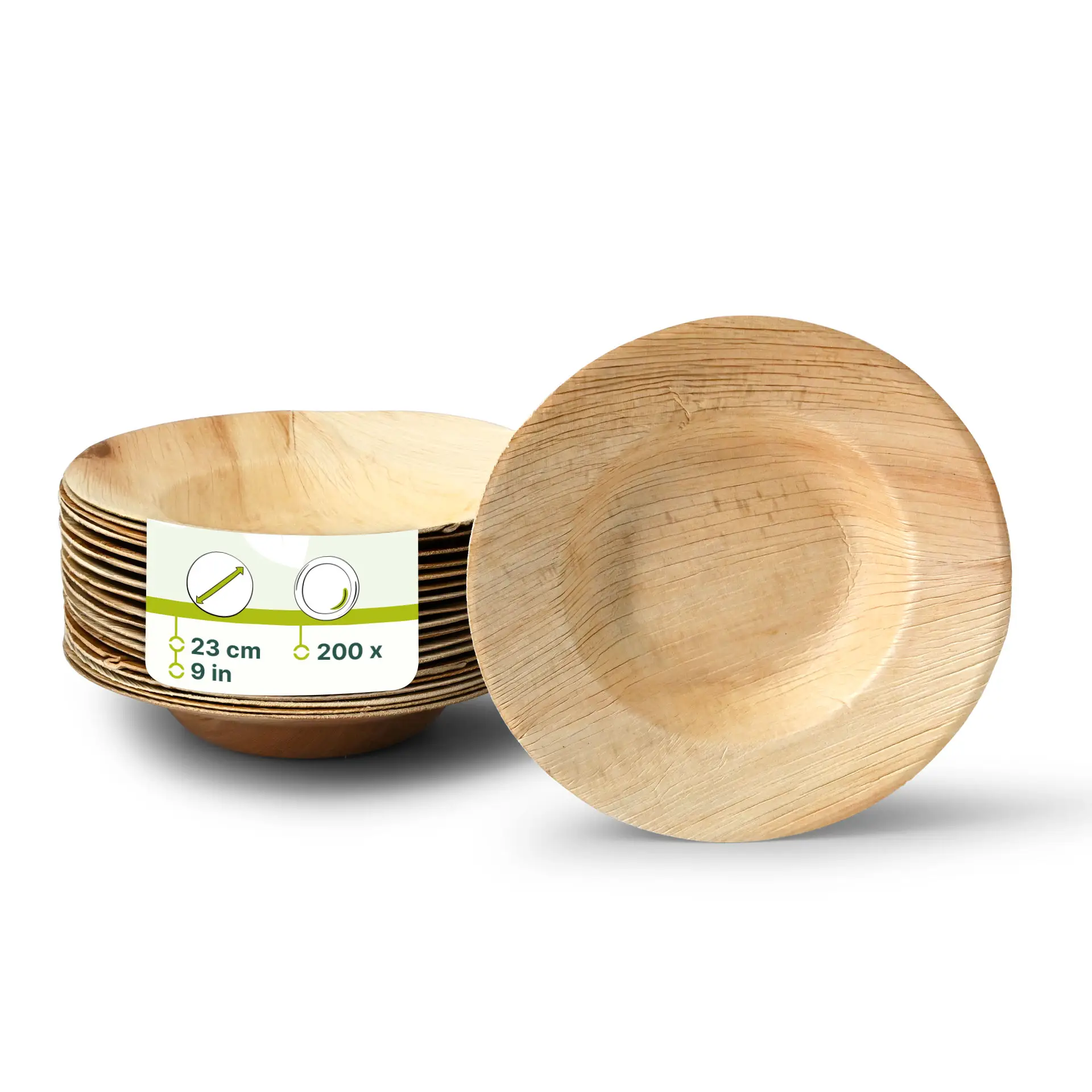 Palmblatt Teller "Palmware®" Ø 23 cm, tief, rund, mit Rand Palmblatt Teller "Palmware®" Ø 23 cm, tief, rund, mit Rand