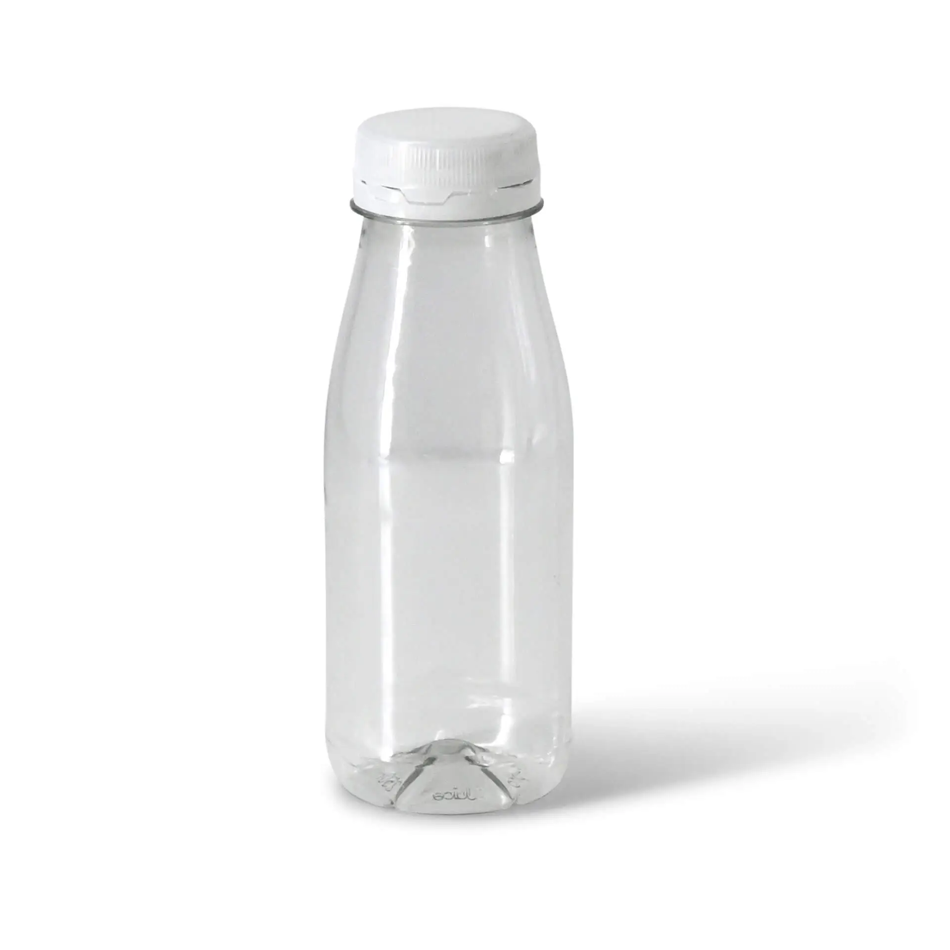 Bouteille en rPET 250 ml, transparente, bouchon blanc dcd03033-rpet-flaschen-250-ml-klar-deckel-weiss-1