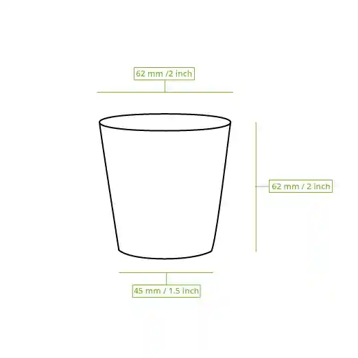 Gobelet en carton 100 ml / 4 oz, Ø 62 mm, simple paroi, blanc, revêtu de PLA