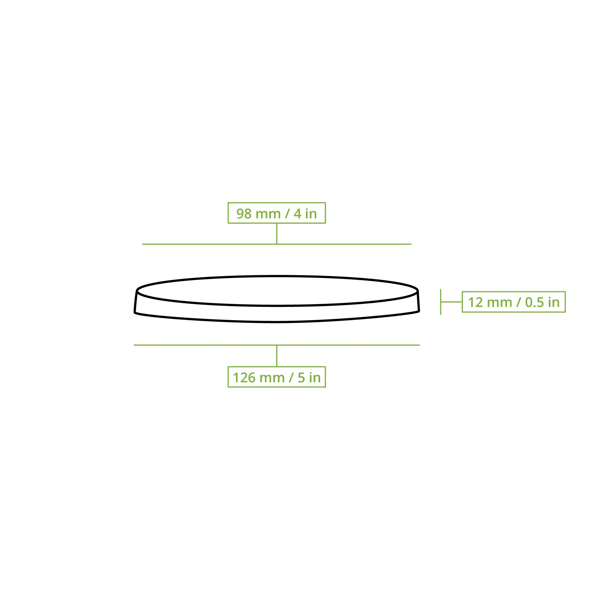 Couvercle en rPET Ø 123 mm, rond