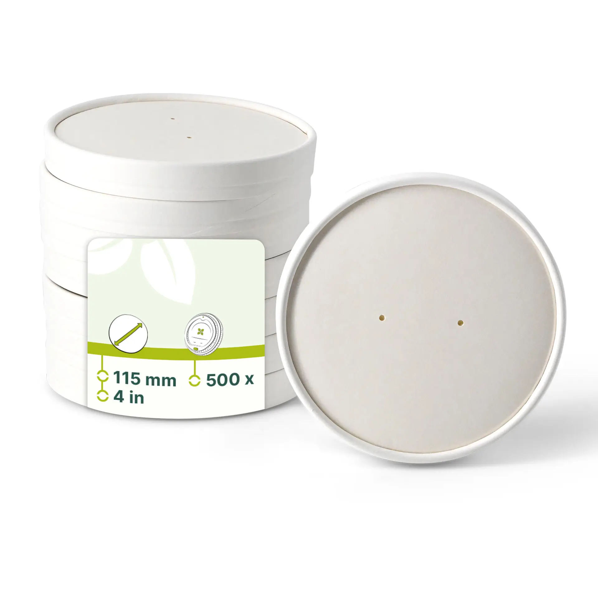 Membrandeckel aus Karton Ø 115 mm, weiss Membrandeckel aus Karton Ø 115 mm, weiss