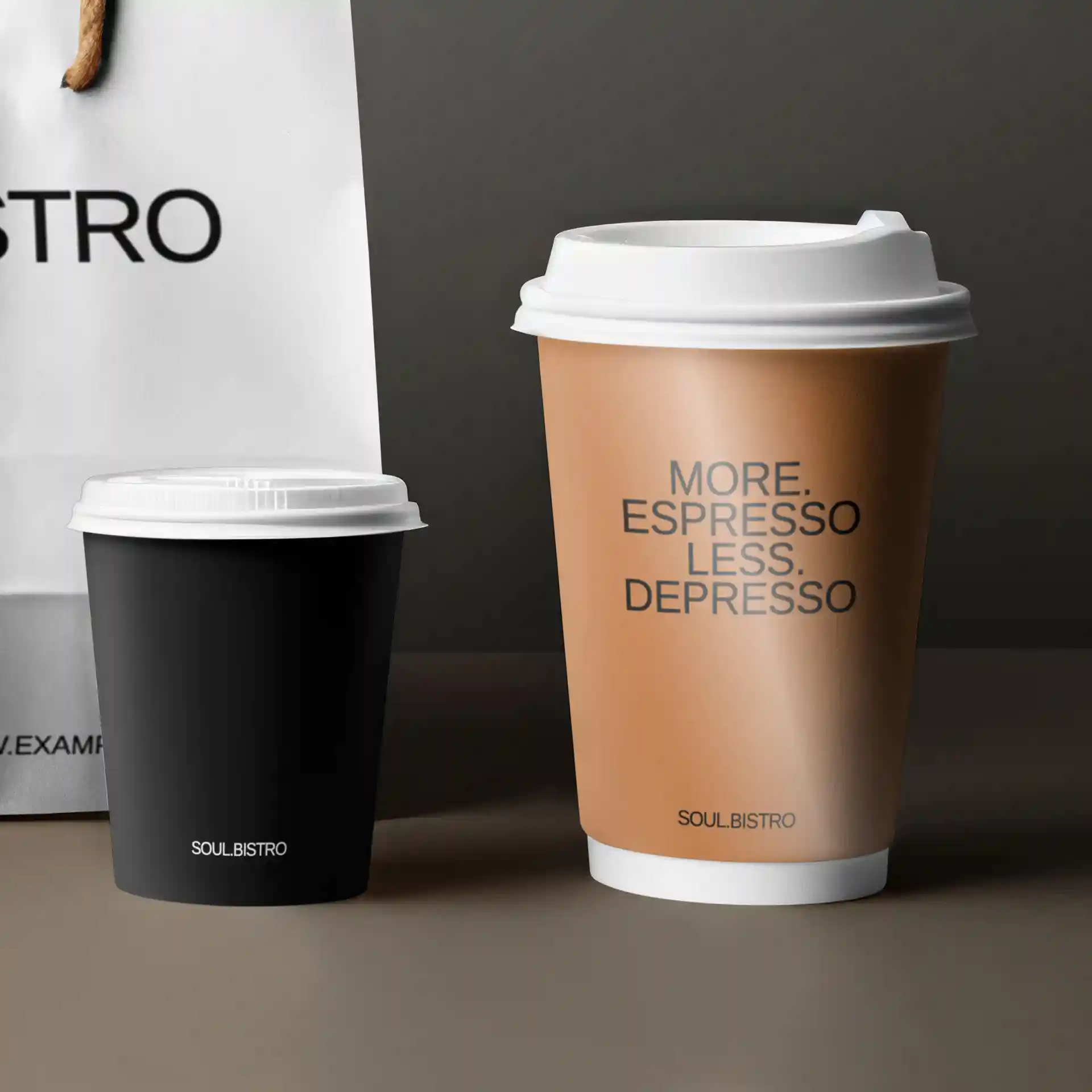 Gobelets personnalisés en carton, double paroi, 400 ml / 16 oz, brillant, PE