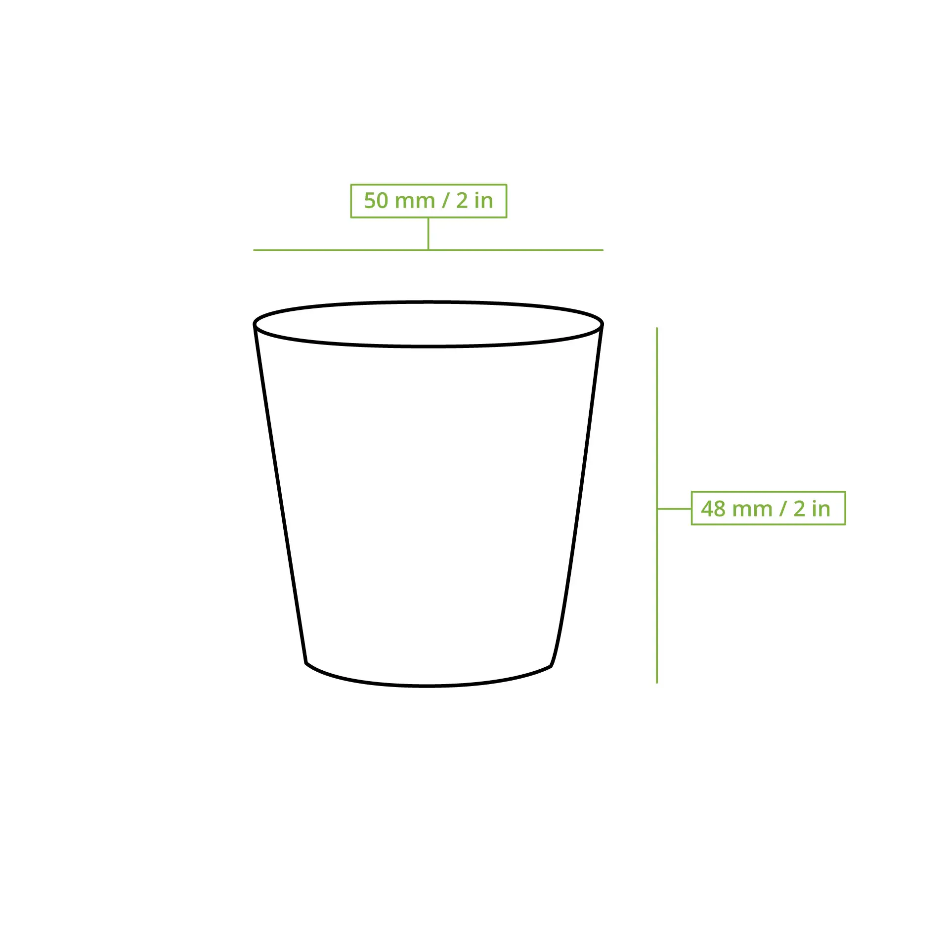 Gobelets en carton 5 cl / 2 oz, Ø 50 mm, blanc