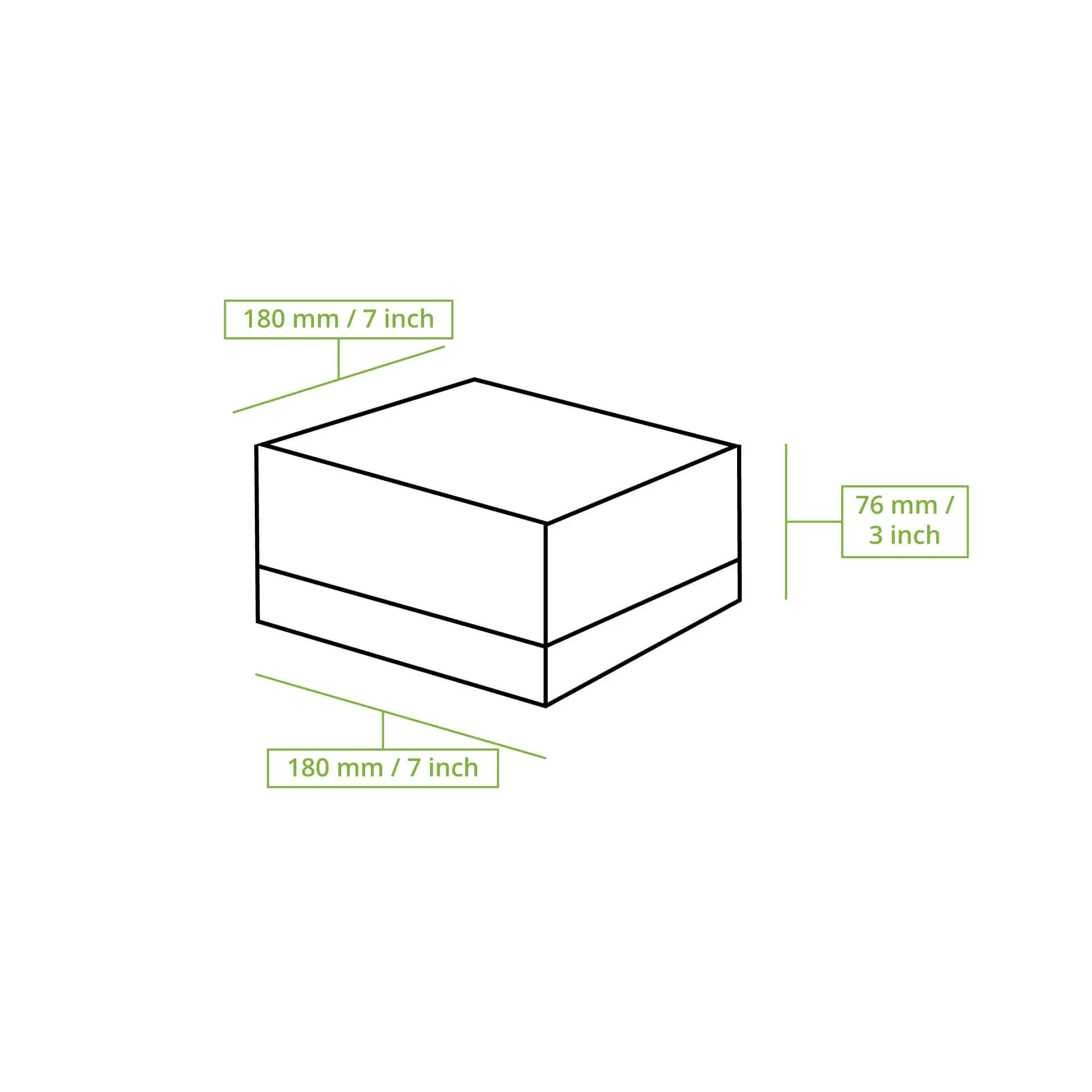 Patisserie Verpackungen 18 x 18 x 7,5 cm, Zellulose-Fenster, weiss