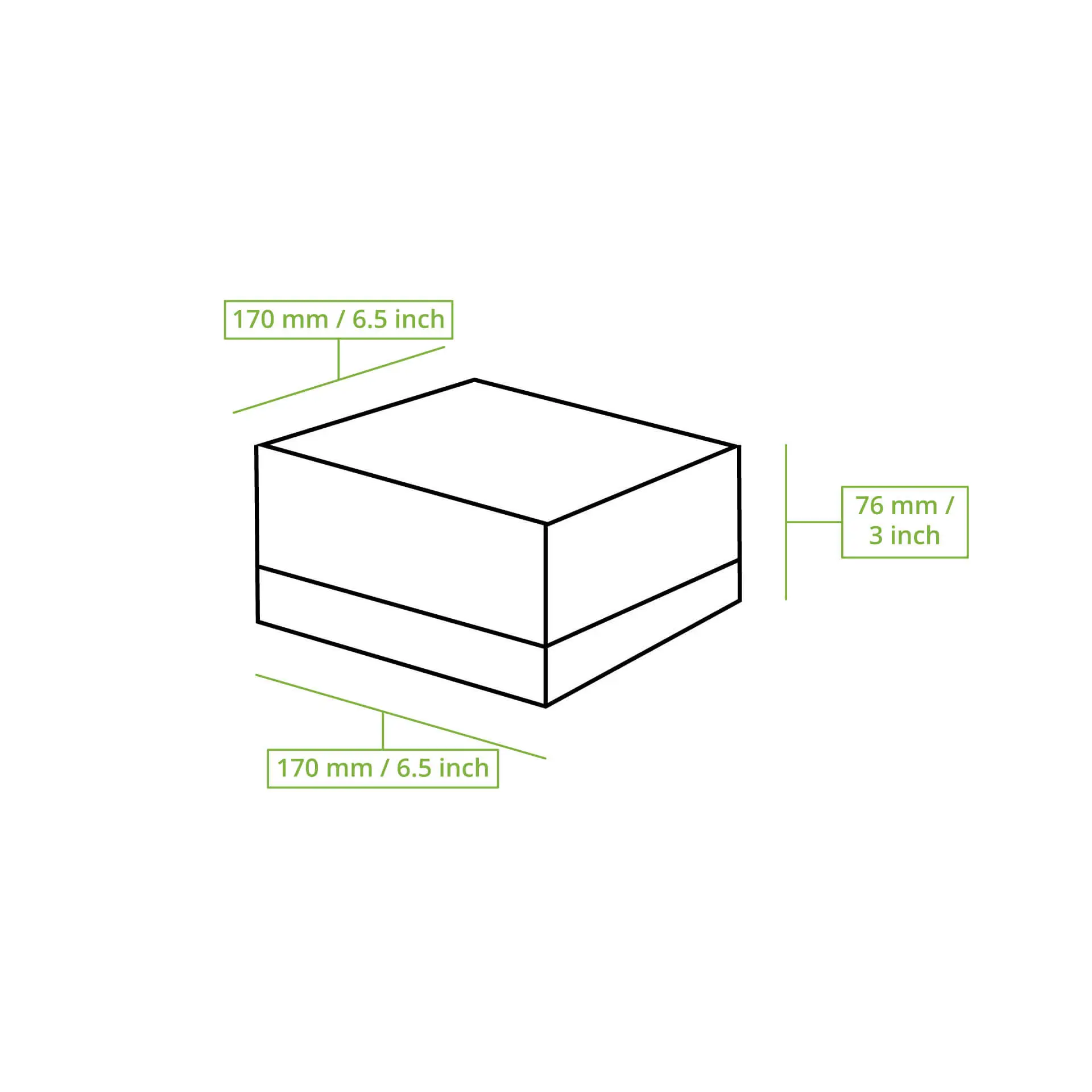Boîte à cupcakes blanche avec fenêtre en cellulose, mesurant 170 mm x 76 mm, adaptée pour quatre cupcakes ou petites pâtisseries.