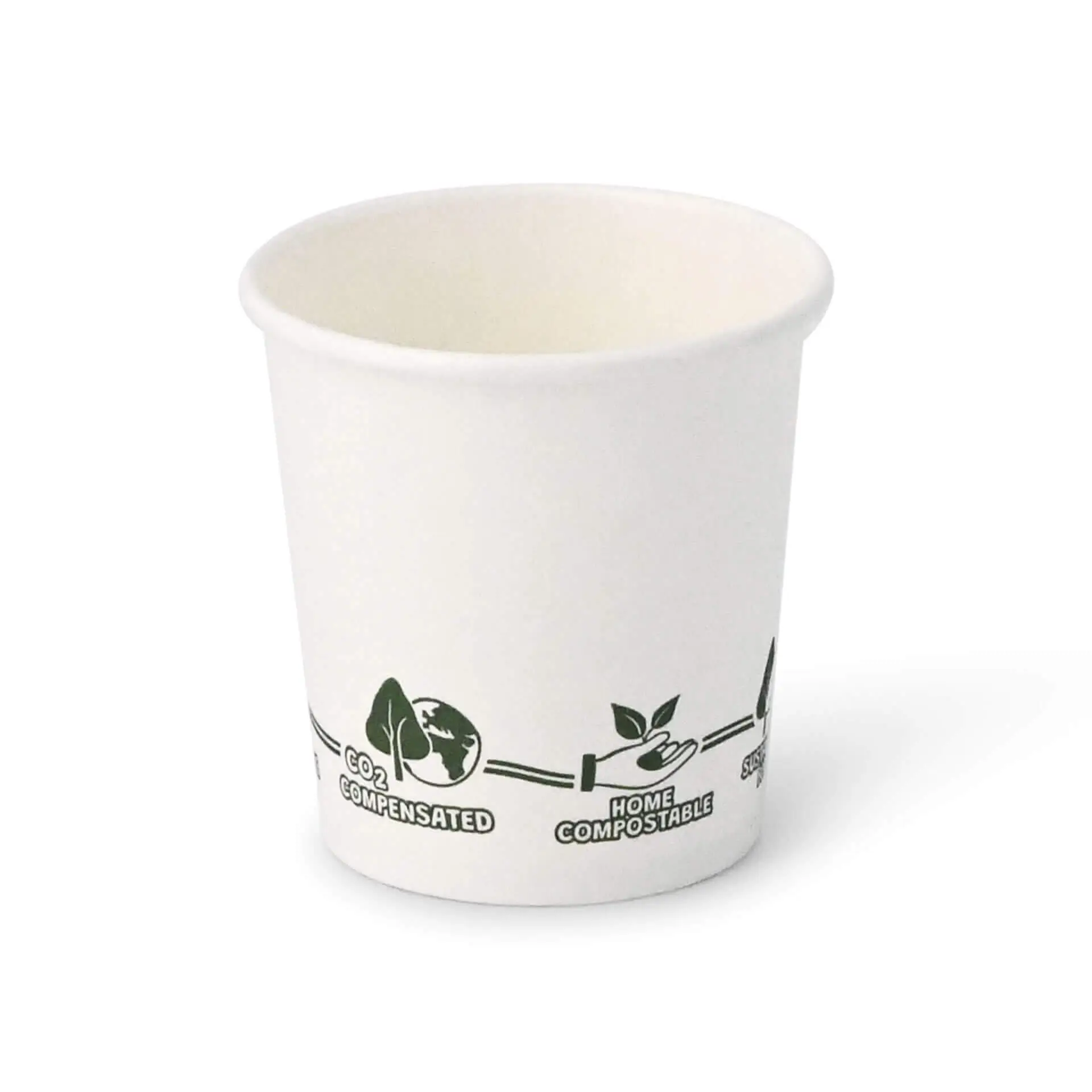 Gobelet en carton blanc, logos EcoUp©, 10 cl / 4 oz, Ø 62 mm dhd04522-pappbecher-100-ml-4-oz-62-mm-ecoup-icons-1