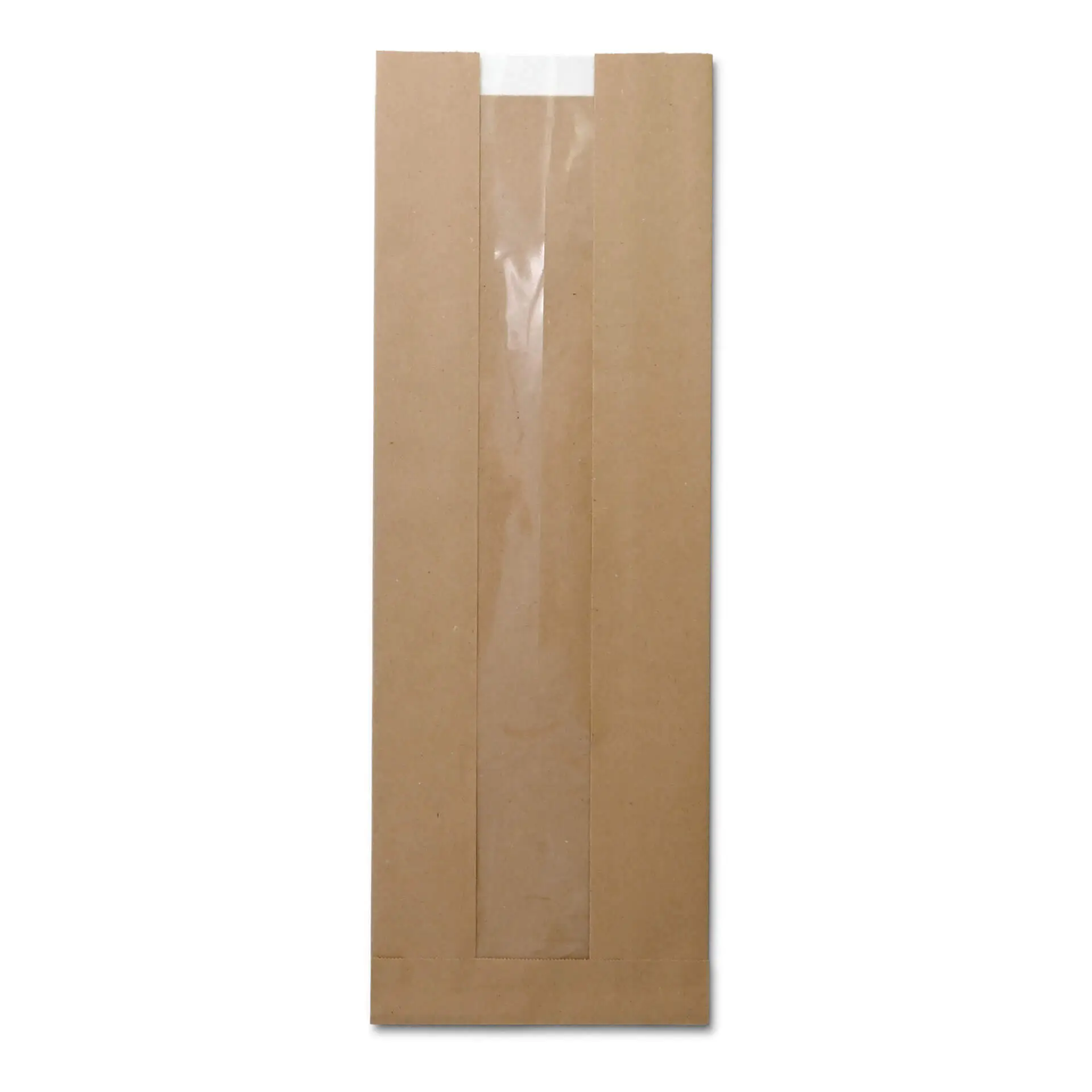 Sac à pain en papier brun M avec fenêtre, 14 + 7 x 41 cm dre02143-baeckertueten-aus-papier-mit-fenster-m-14-x-7-x-41-cm-braun-1