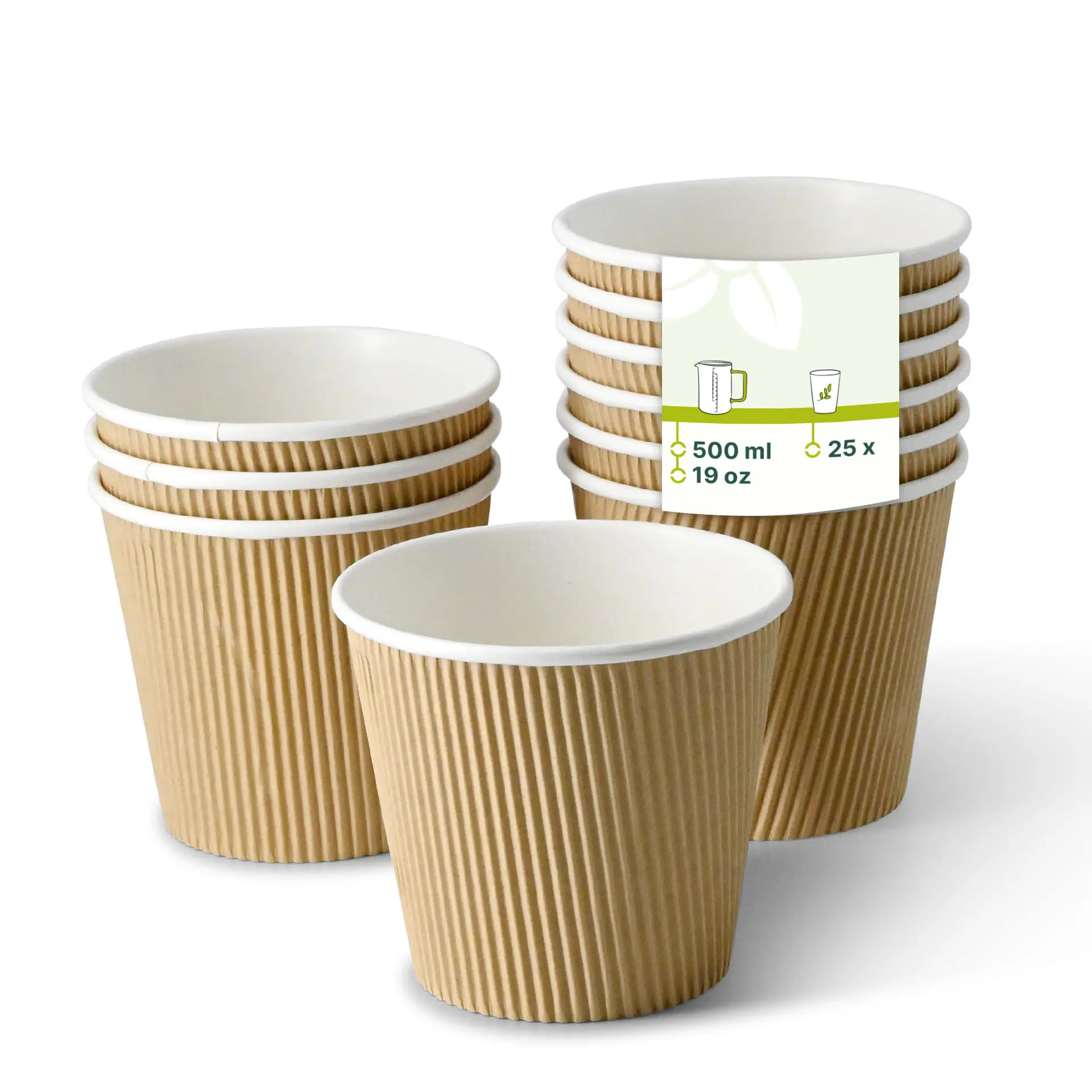Pot à soupe en carton ondulé brun, 500 ml / 19 oz, Ø 116 mm