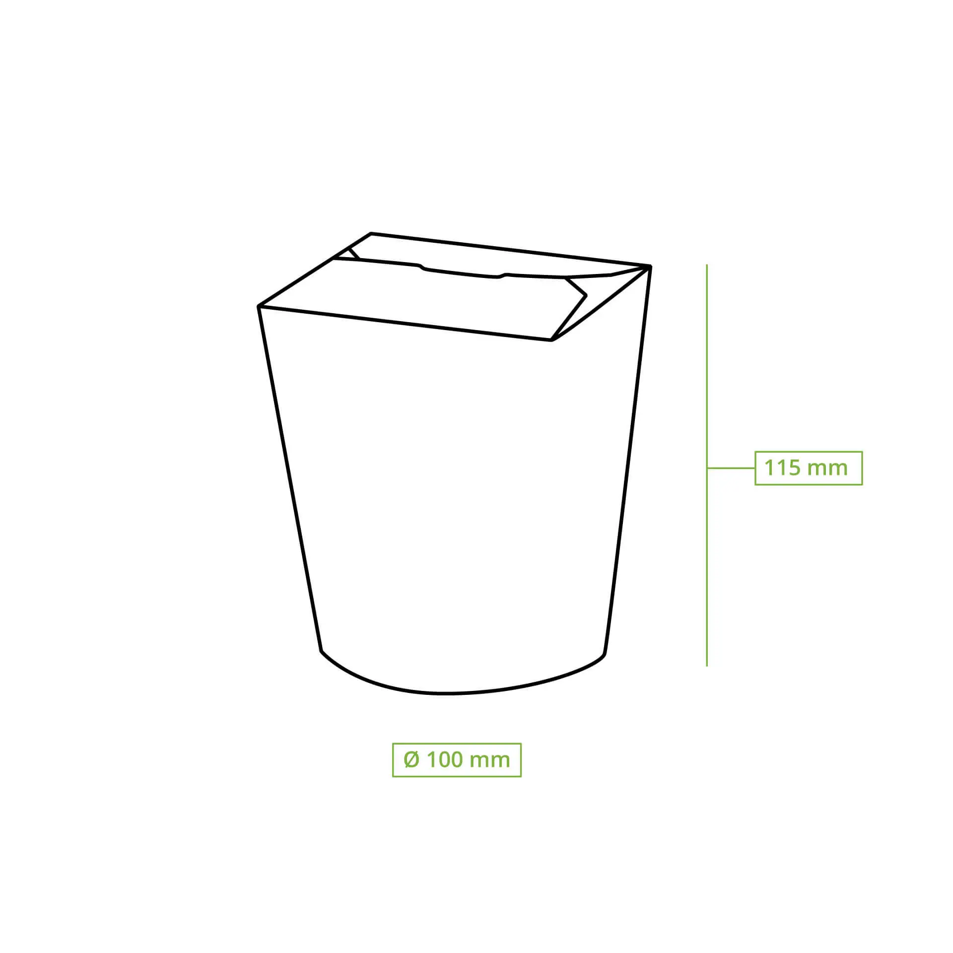 Nudelboxen / Asiaboxen aus Karton (beschichtet) 800 ml, braun