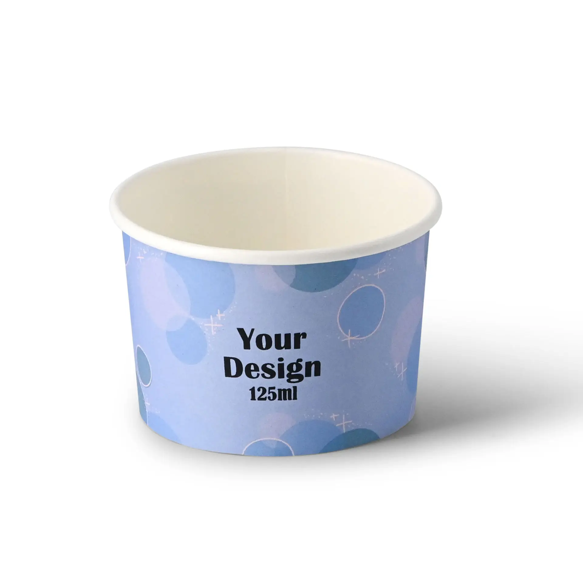 Pots à glace en carton personnalisé,  125 ml / 5 oz, mat