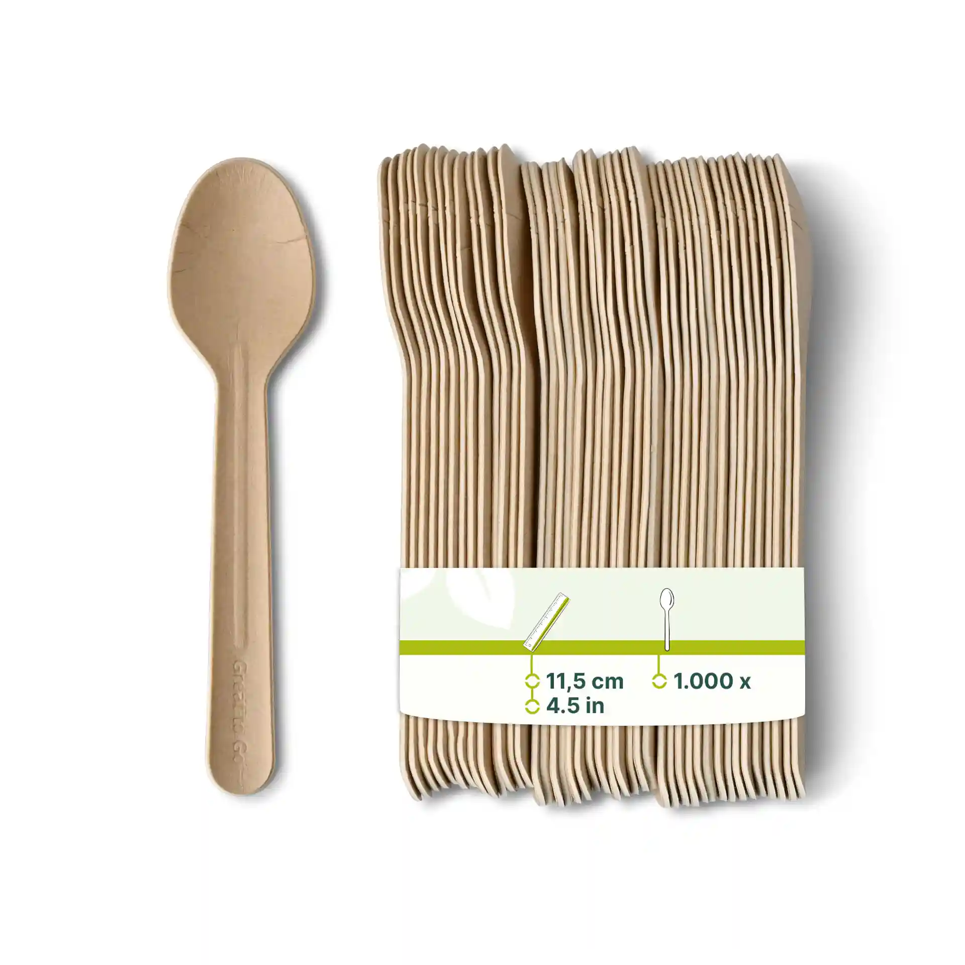 Teelöffel aus Papier 11,5 cm, braun