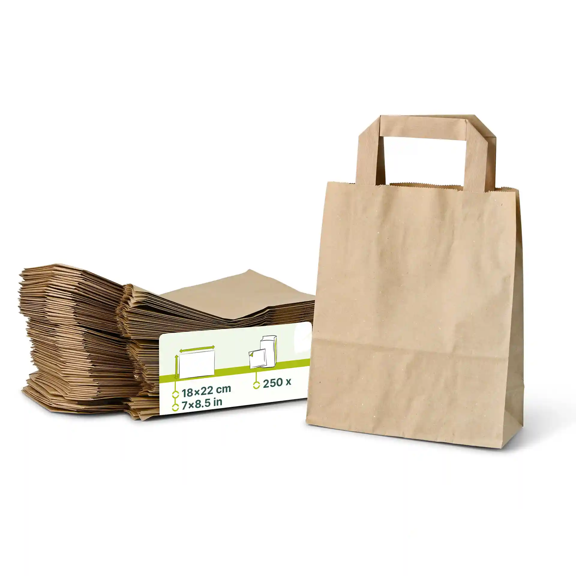 Tragetaschen aus Recyclingpapier S, 18 x 8 x 22 cm, braun                                   