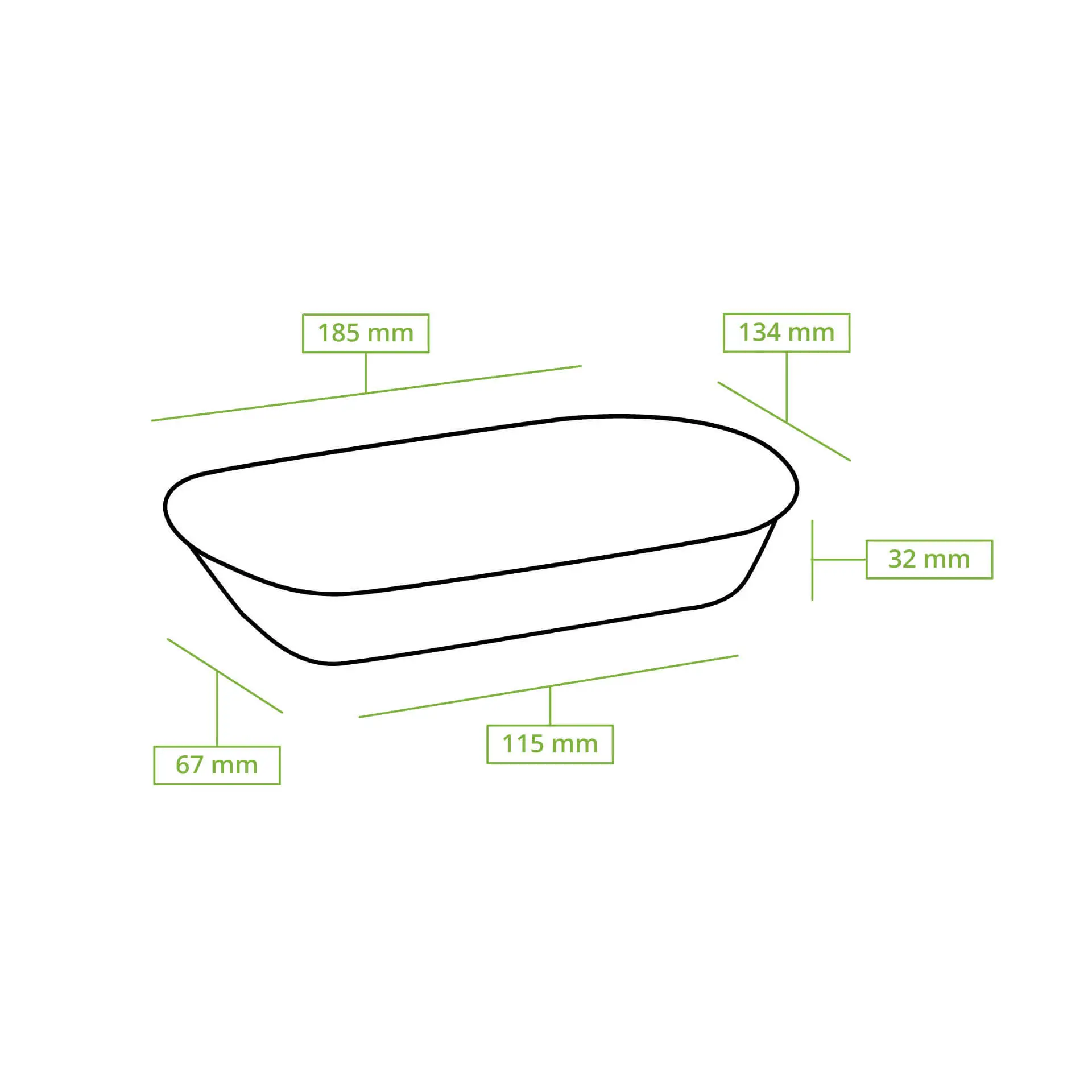 Mehrweg Snackschalen "merways Plate" 13,5 x 18,4 x 3 cm, oval, Pfeffer / grau