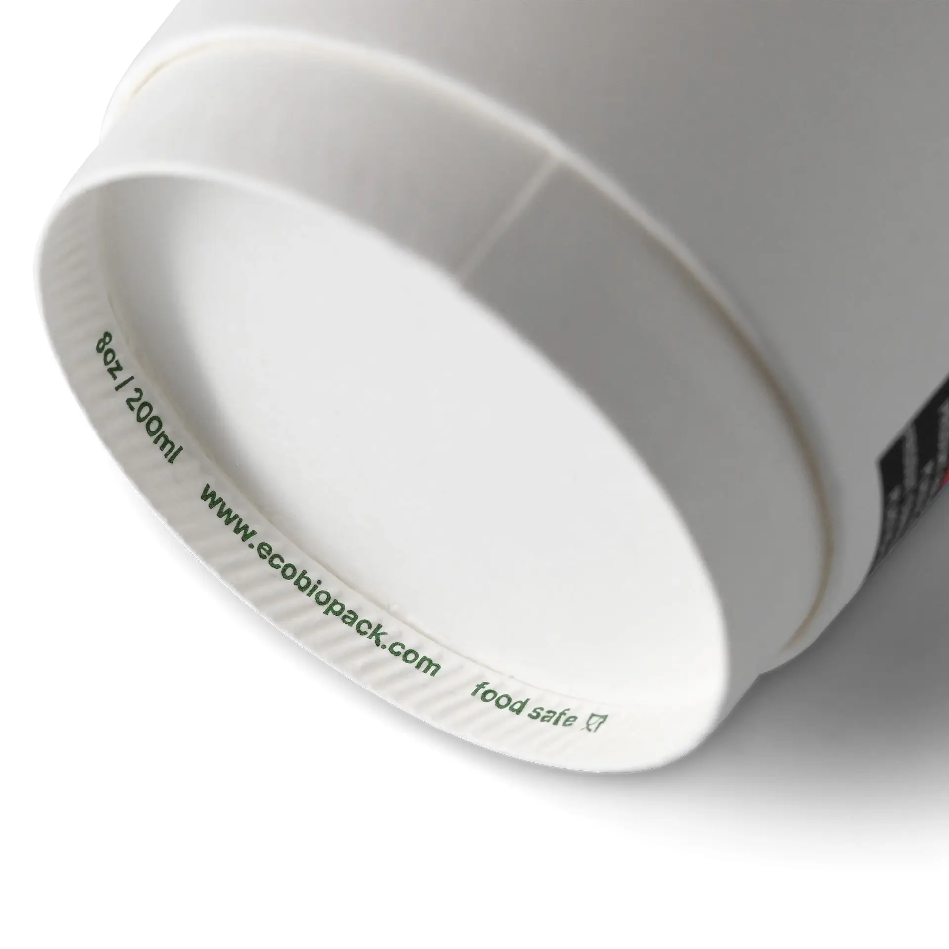 Kaffee to go Becher, 200 ml / 8 oz, Ø 80 mm, doppelwandig, weiss, PLA-beschichtet