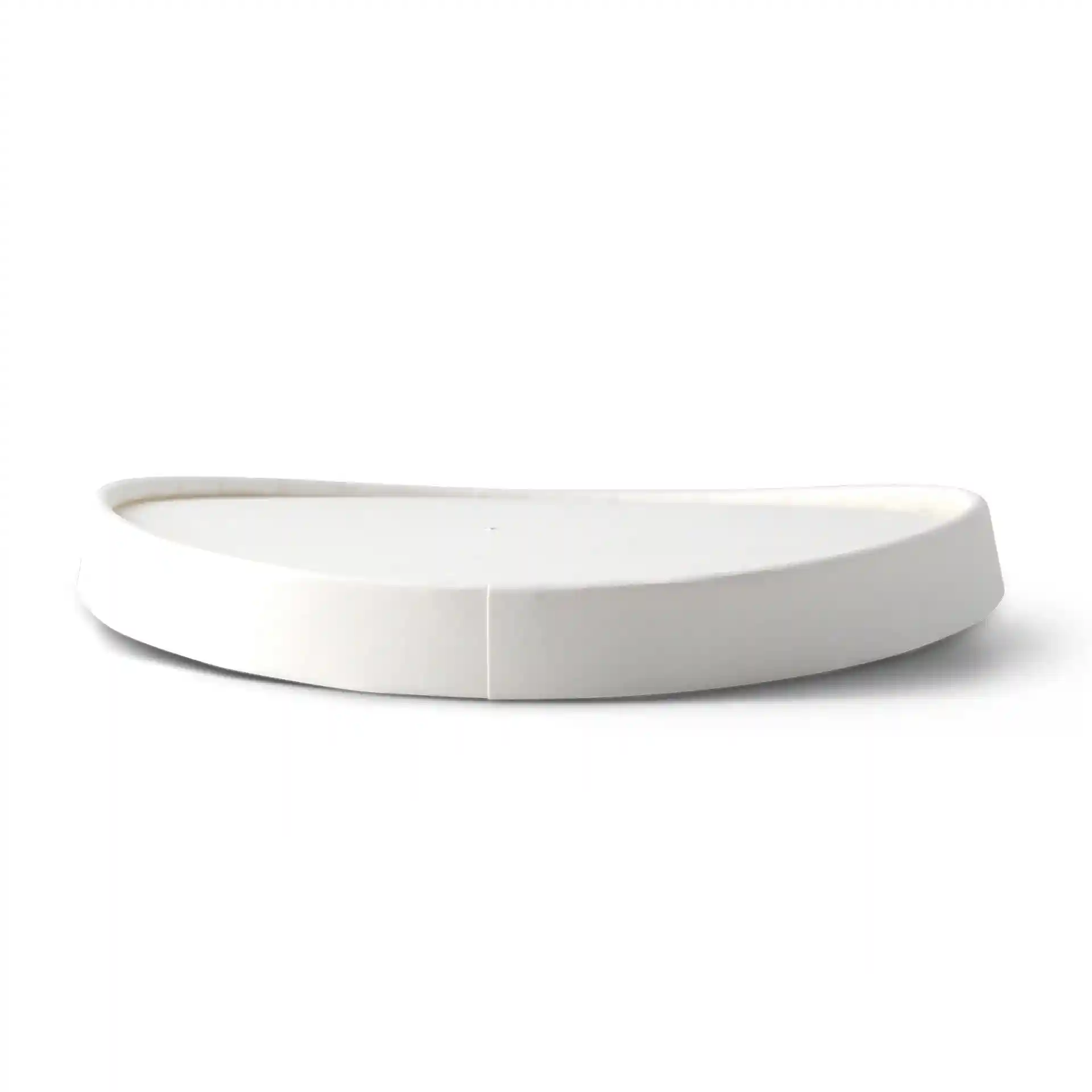 Couvercle en carton avec membrane (revêtu de PE) Ø 150 mm, blanc, rond (pour bol en carton kraft)