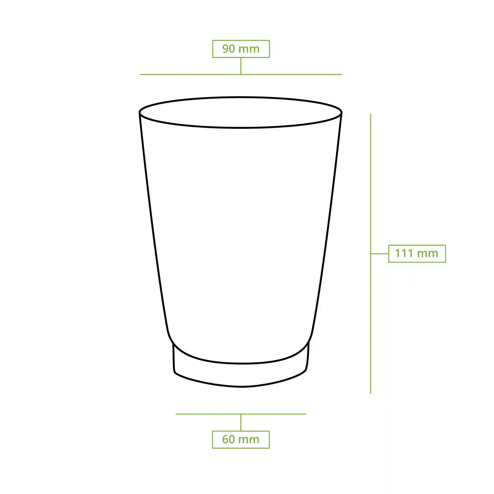 Gobelet café à emporter 300 ml / 12 oz, Ø 90 mm, double paroi, brun / intérieur blanc, revêtement PLA