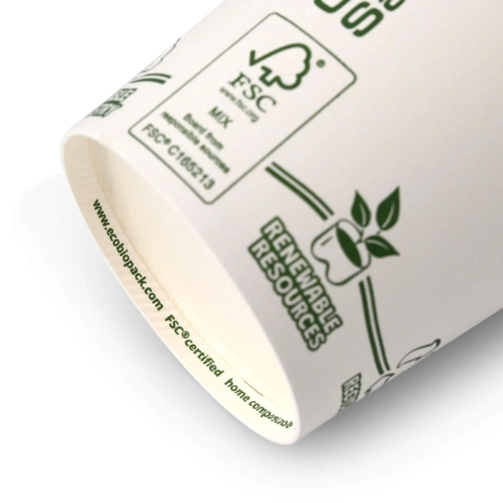 Gobelet en carton blanc, logos EcoUp©, 20 cl / 8 oz, Ø 80 mm dhd04528-pappbecher-200-ml-8-oz-80-mm-ecoup-icons-4