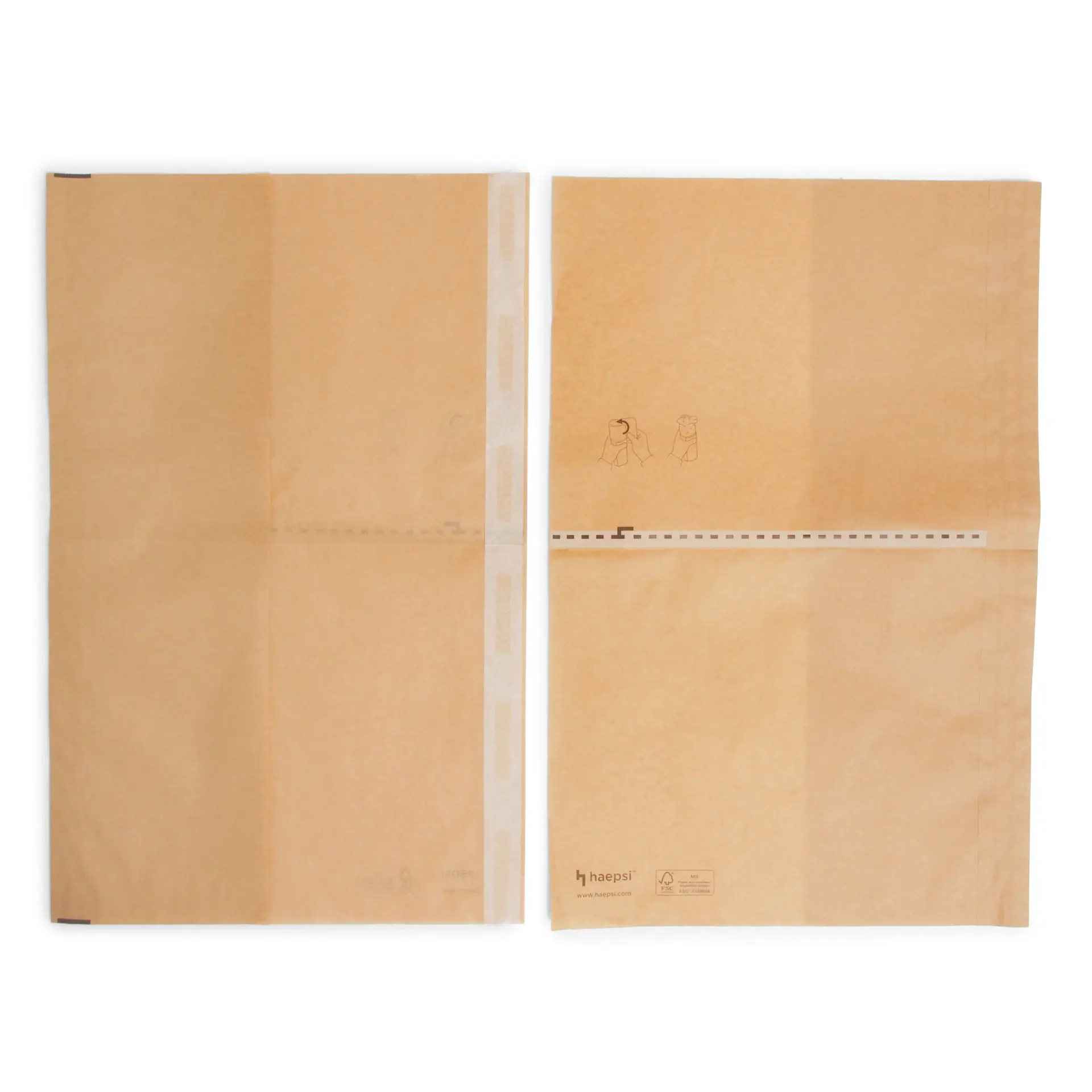 Maßgeschneiderte Druckverpackung mit praktischem Klebeverschluss, strapazierfähigem und fettabweisendem Papier, zeigt ein einfaches Design und Logo.