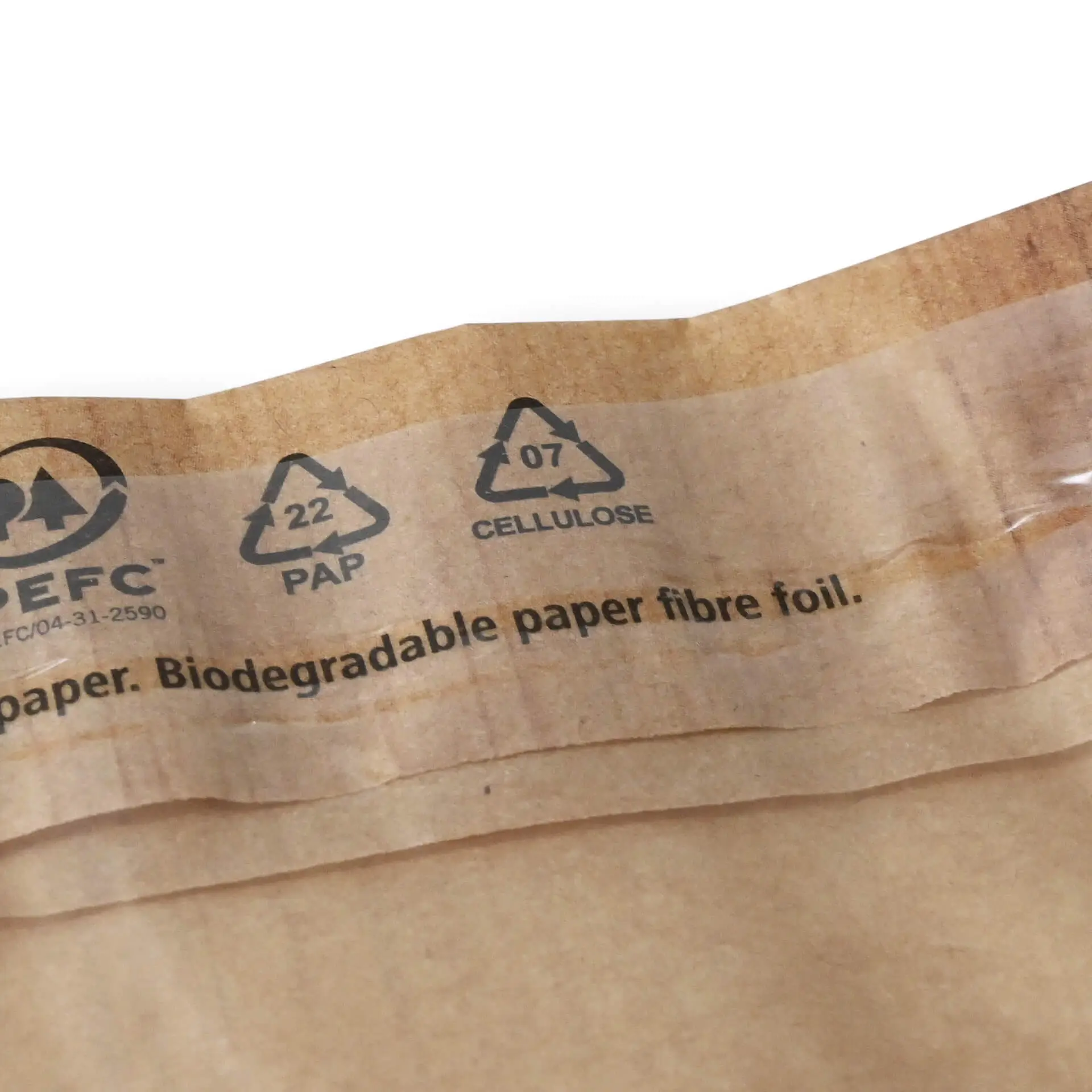 Snacktaschen bedrucken, 17,5 x 20 cm, braun, mit Folienfenster & Klebeverschlus