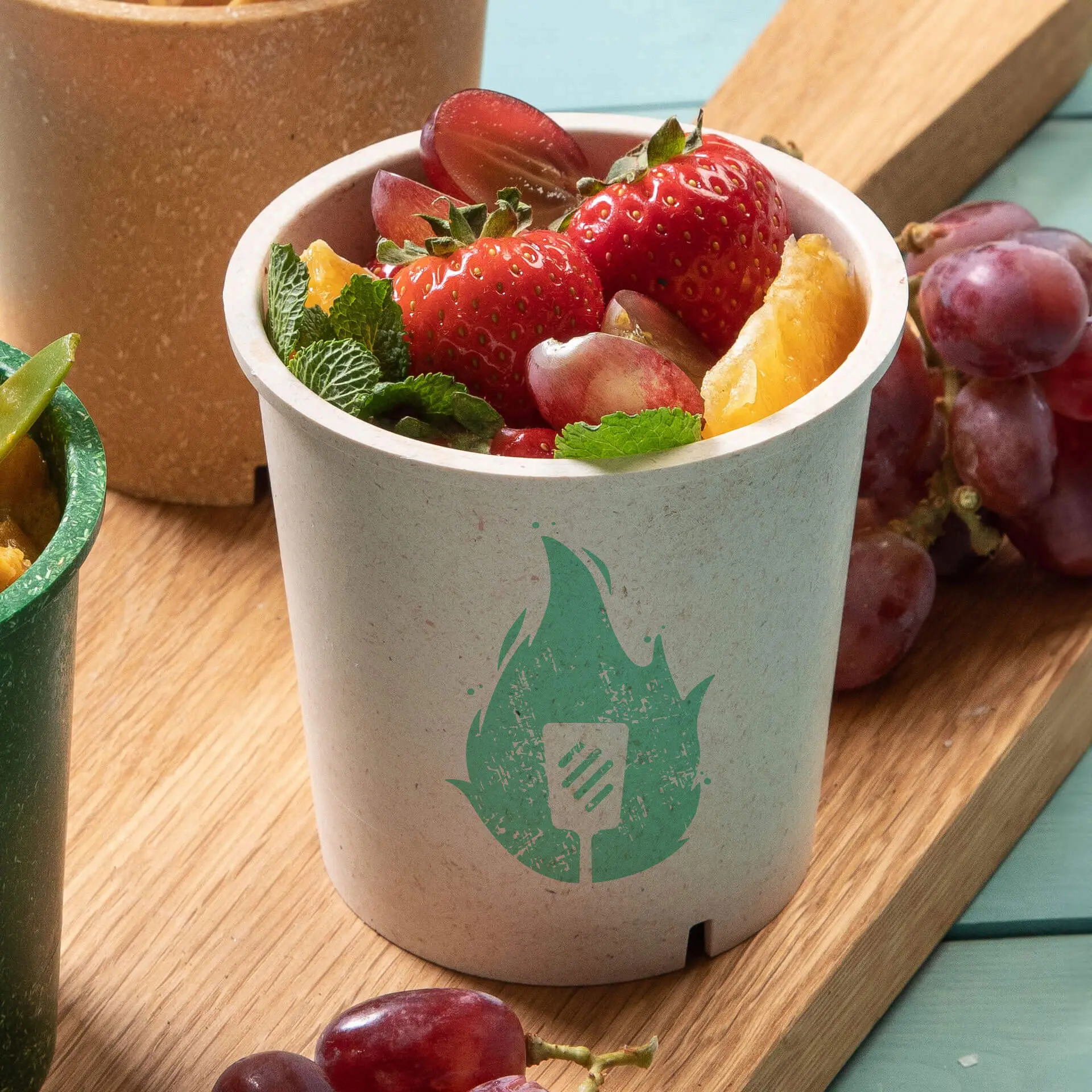 Pots à soupe réutilisables et personnalisés, 400 ml, blanc crème