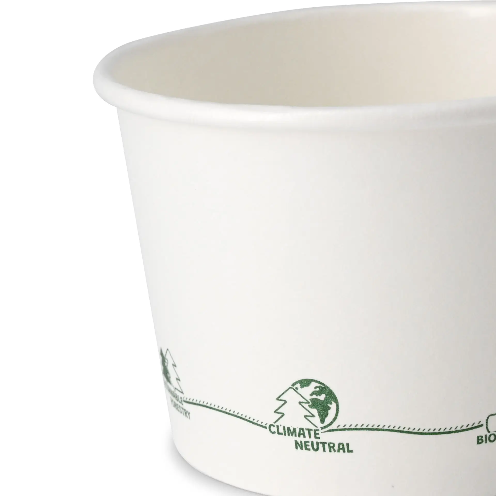 Gobelets universels en carton 20 cl/8 oz, Ø 90 mm, icônes « EcoUp© »