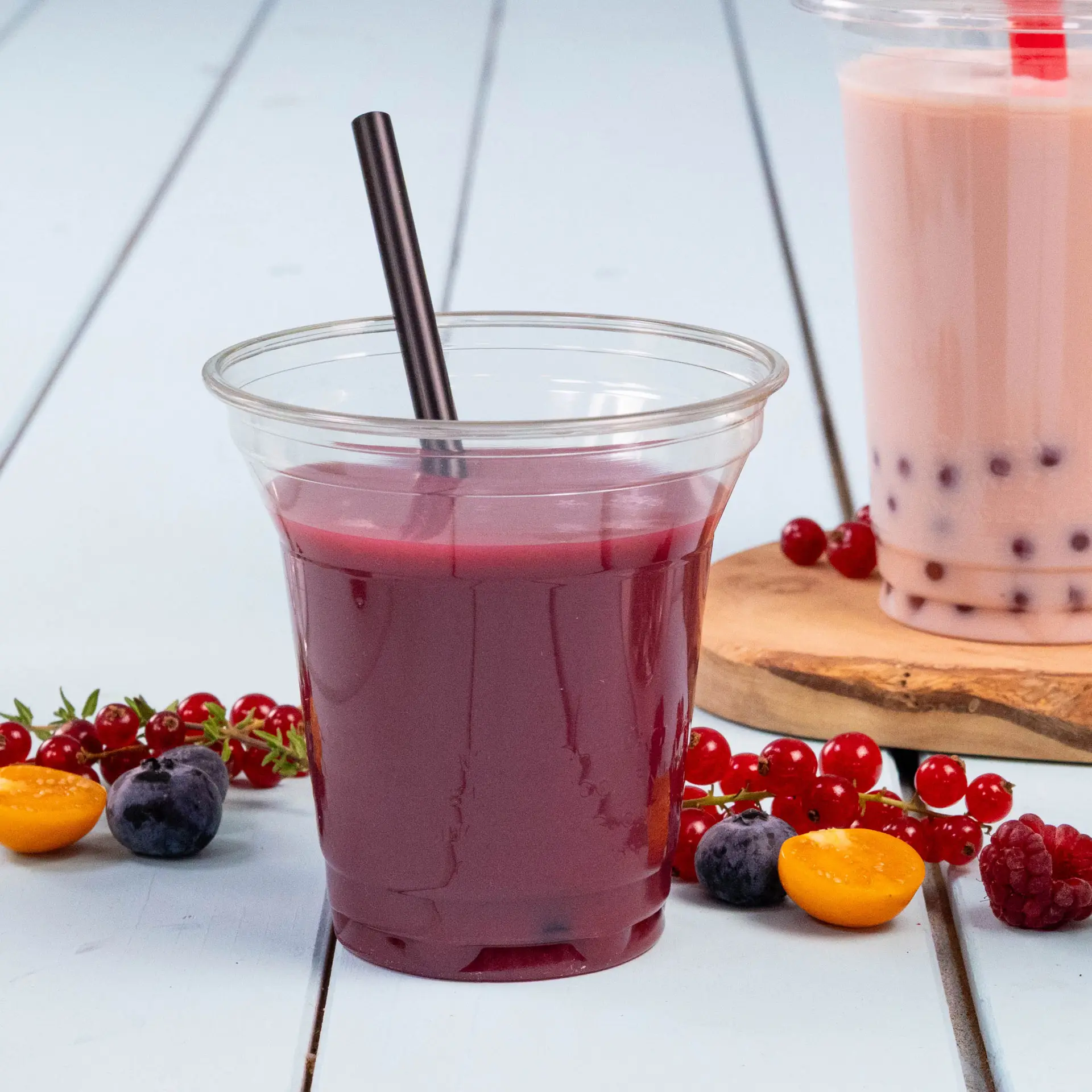 Cocktail Strohhalme 15 cm, Ø 0,7 cm, schwarz, wiederverwendbar