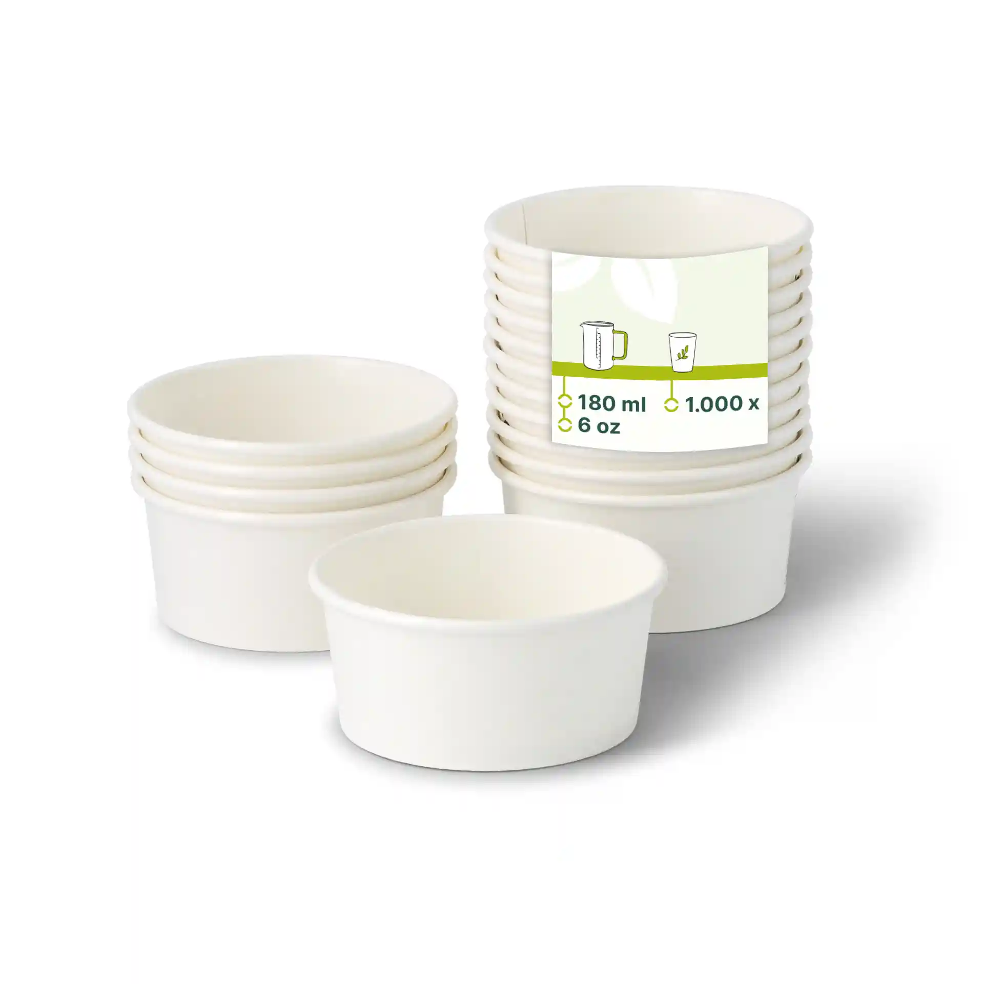Eisbecher aus Pappe XS, 100 ml, max. 180 ml, Ø 92 mm, weiss