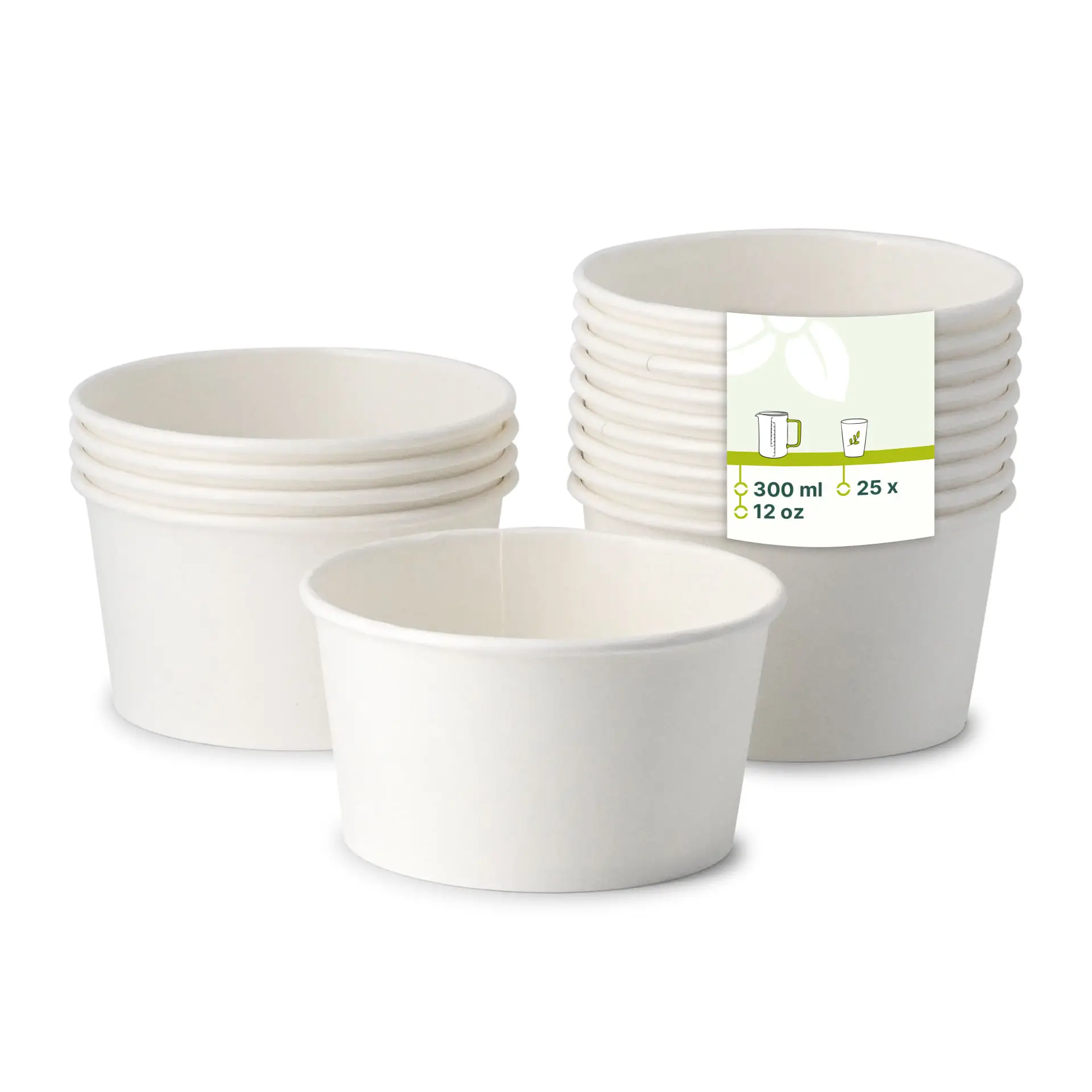 Pot en carton blanc, 300 ml / 12 oz, Ø 115 mm