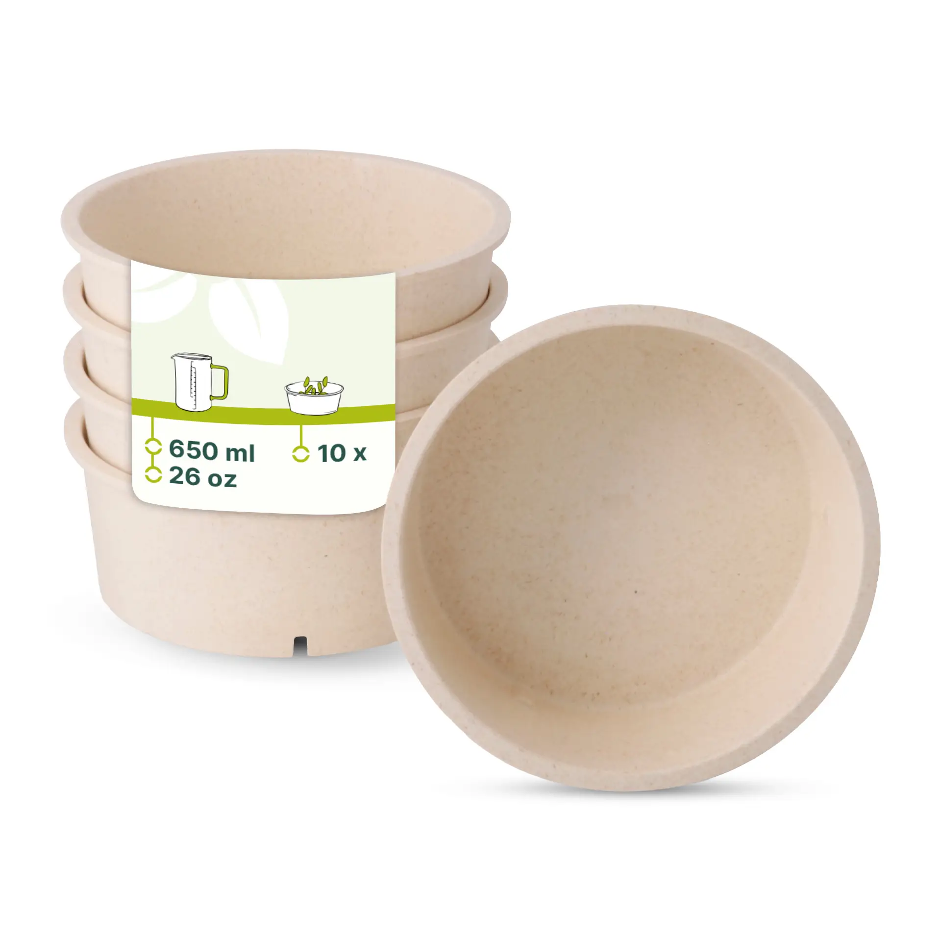 Mehrweg-Schalen "merways Bowl" 650 ml, Ø 150 mm, Cashew / creme-weiss