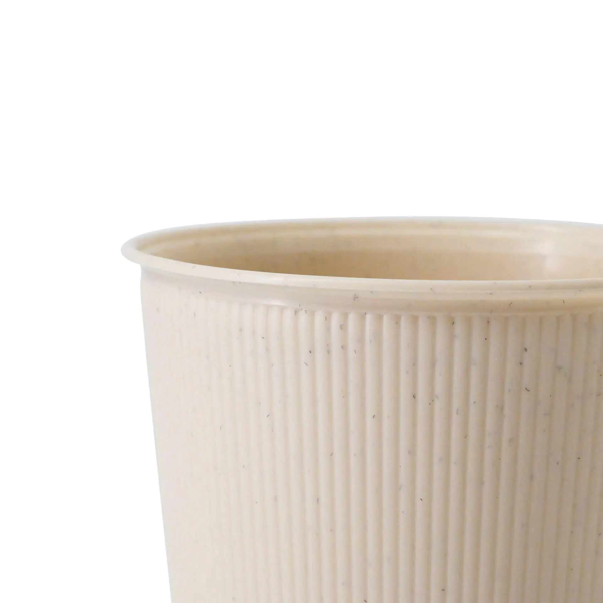Mehrweg Becher (Riffel) 400 ml / 16 oz, Ø 90 mm, creme-weiss
