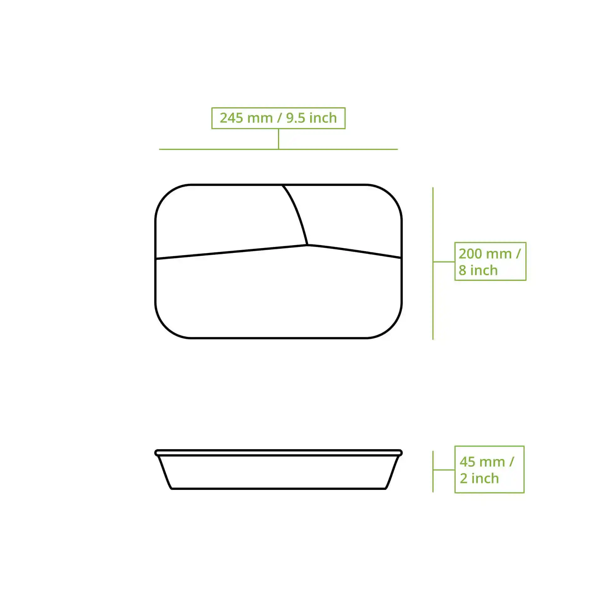 Contenant réutilisable "merways Box" cajou / blanc crème, 24,5 x 20 x 4,5 cm, 3 compartiments, HP4/3