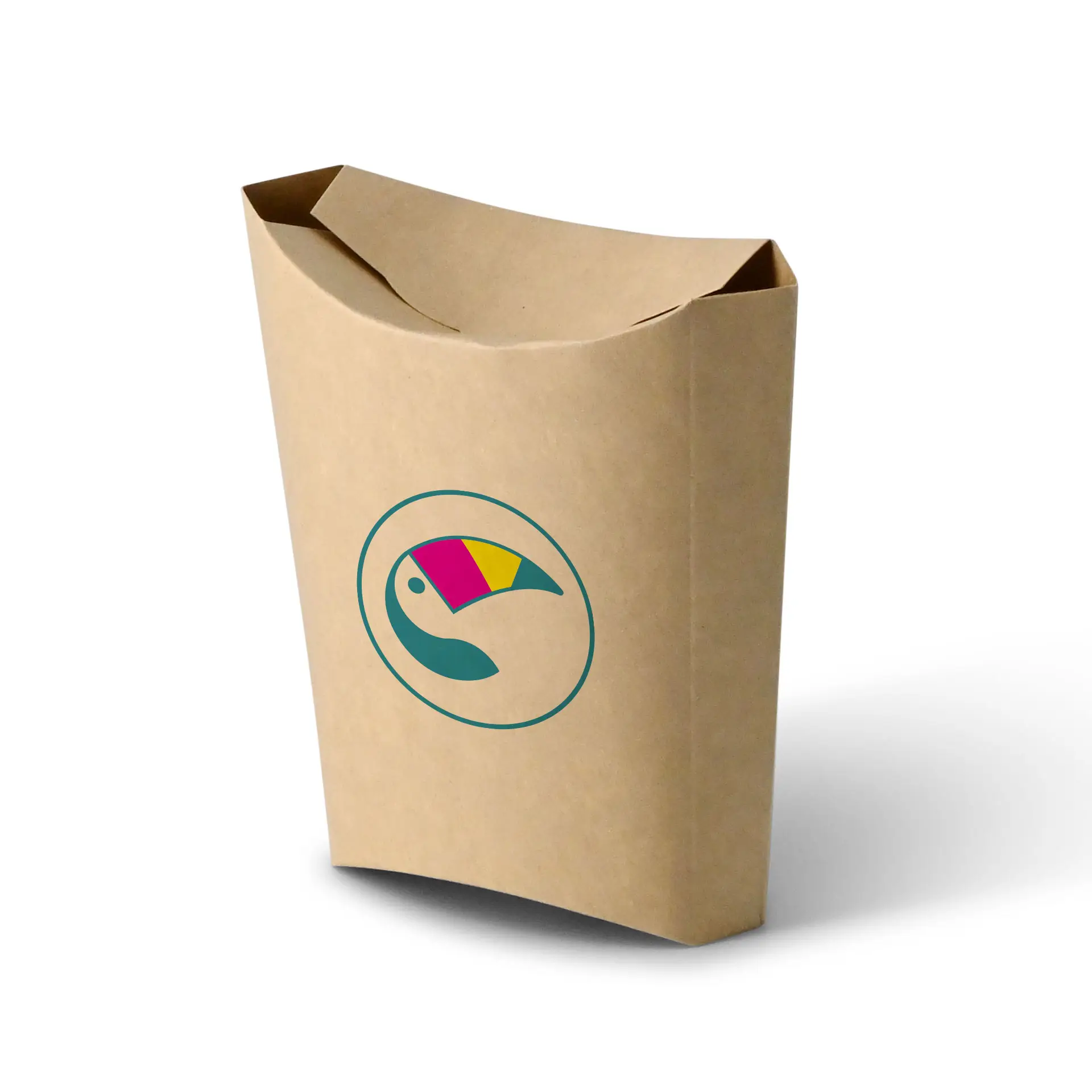 Pommes Verpackung bedruckt, 3 x 17,6 x 9 cm, PE-beschichtet, verschliessbar