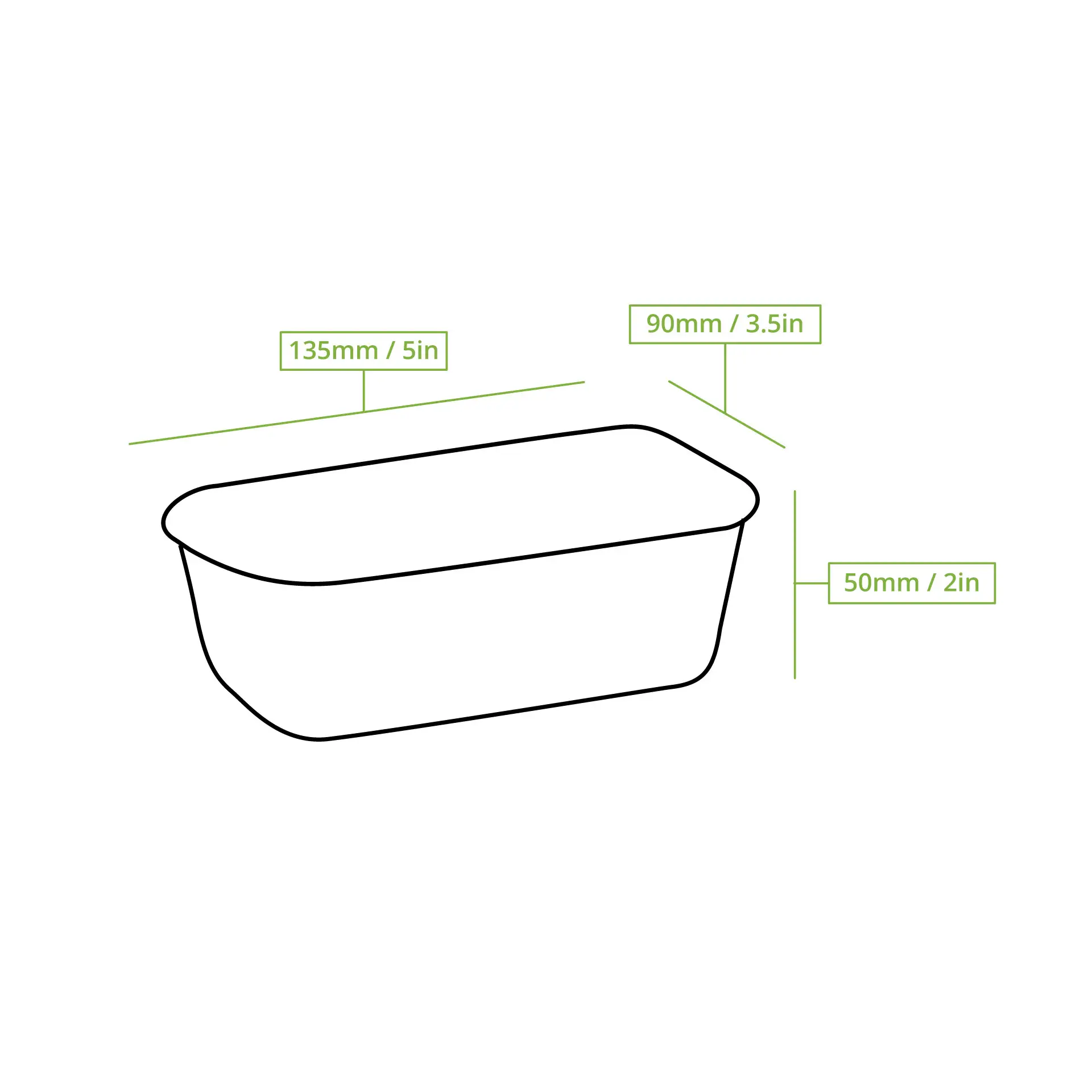 Plateau à baies en carton de pulpe de bois; dimensions 135mm x 90mm x 50mm; idéal pour les baies et les produits frais.