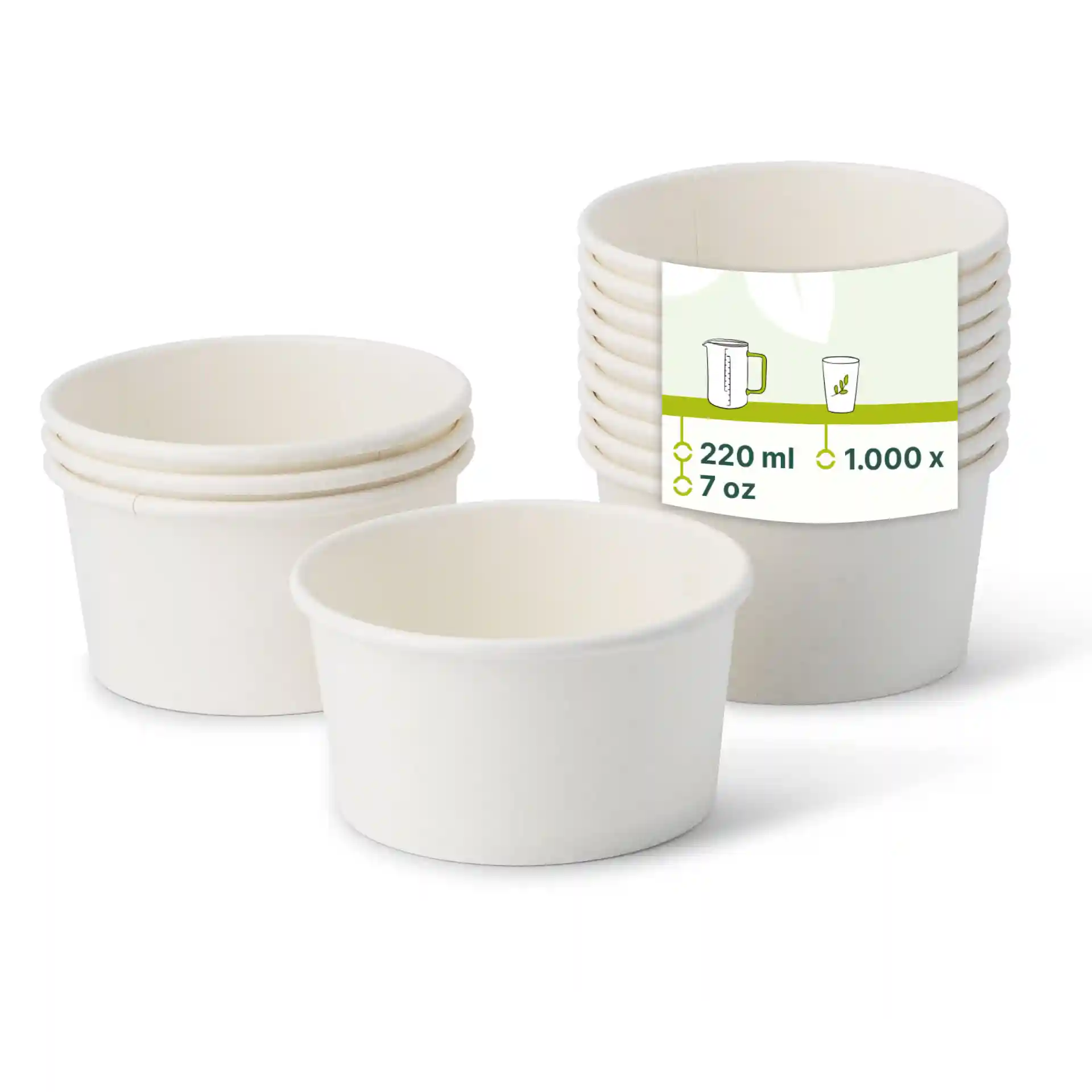Eisbecher Pappe S (beschichtet) 150 ml, max. 220 ml, Ø 92 mm, weiss