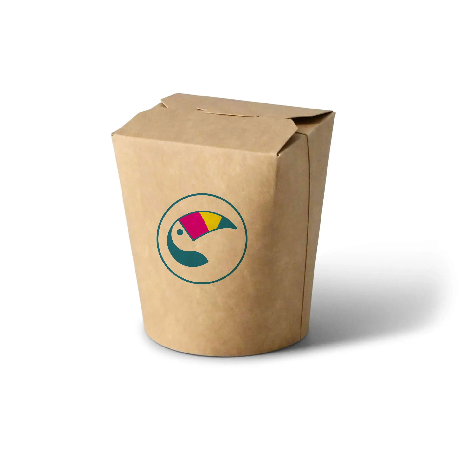 Boîtes à pâtes personnalisées, 400 ml, brun, revêtement PLA